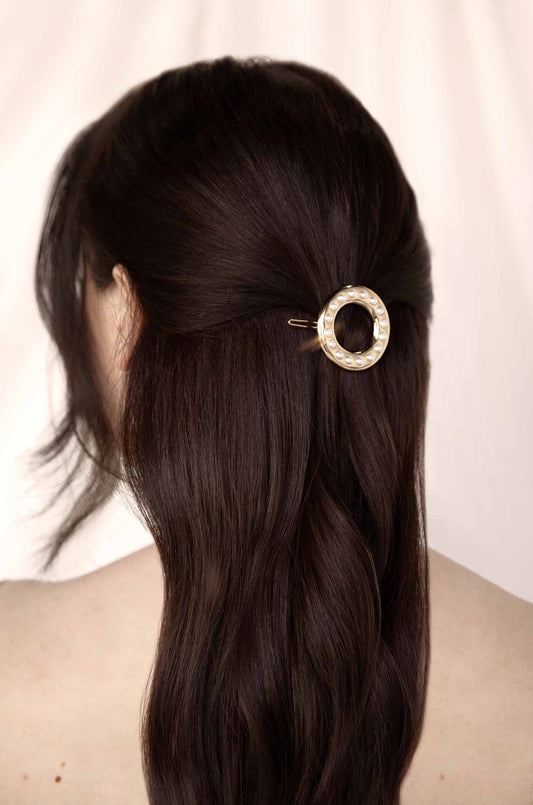 Classic Golden Donut Barrette - Premium Hair from Ettika - Just $30! Shop now at Tooksie