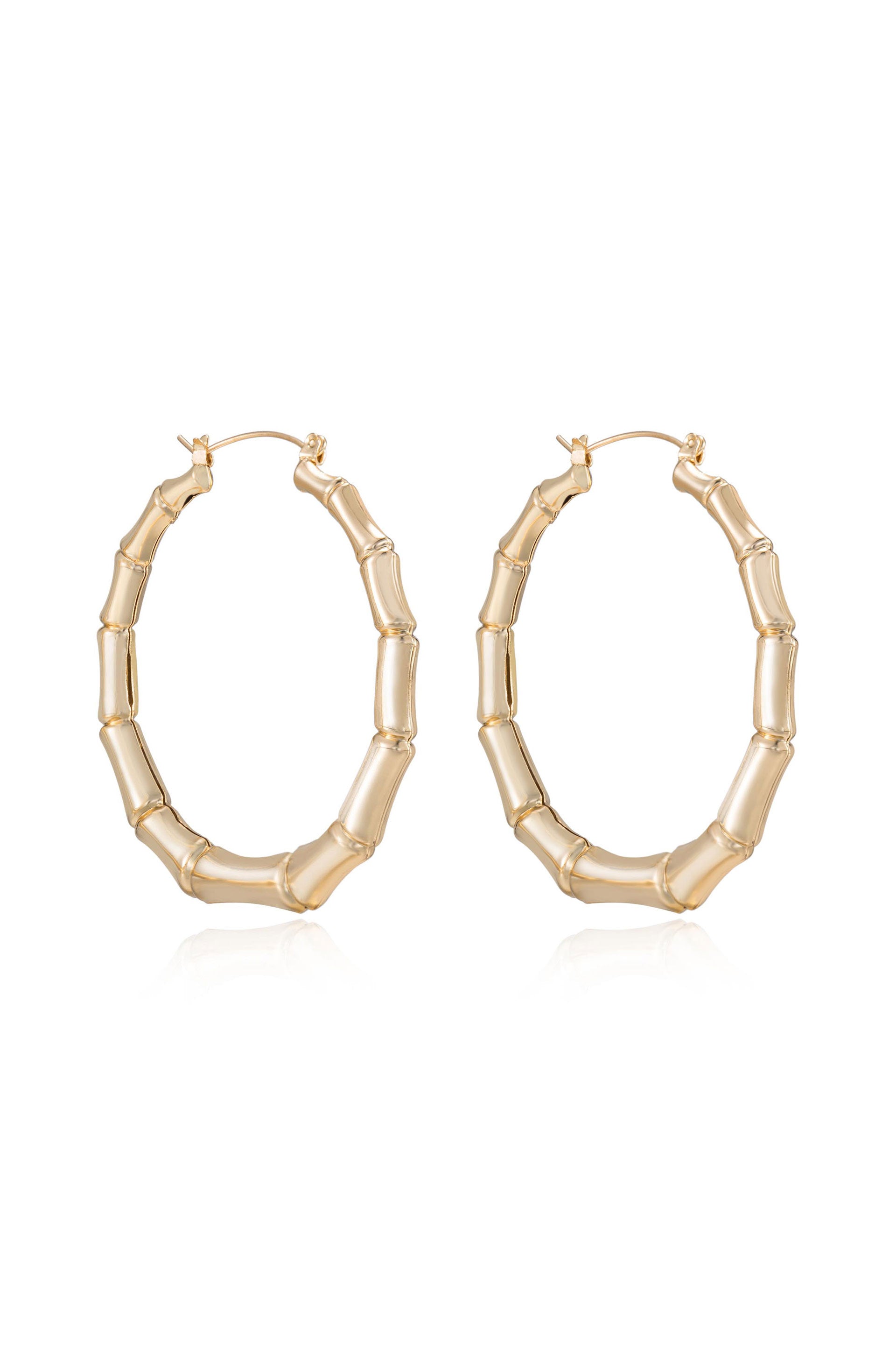 Bamboo Hoop Earrings - Premium Earrings from Ettika - Just $45! Shop now at Tooksie