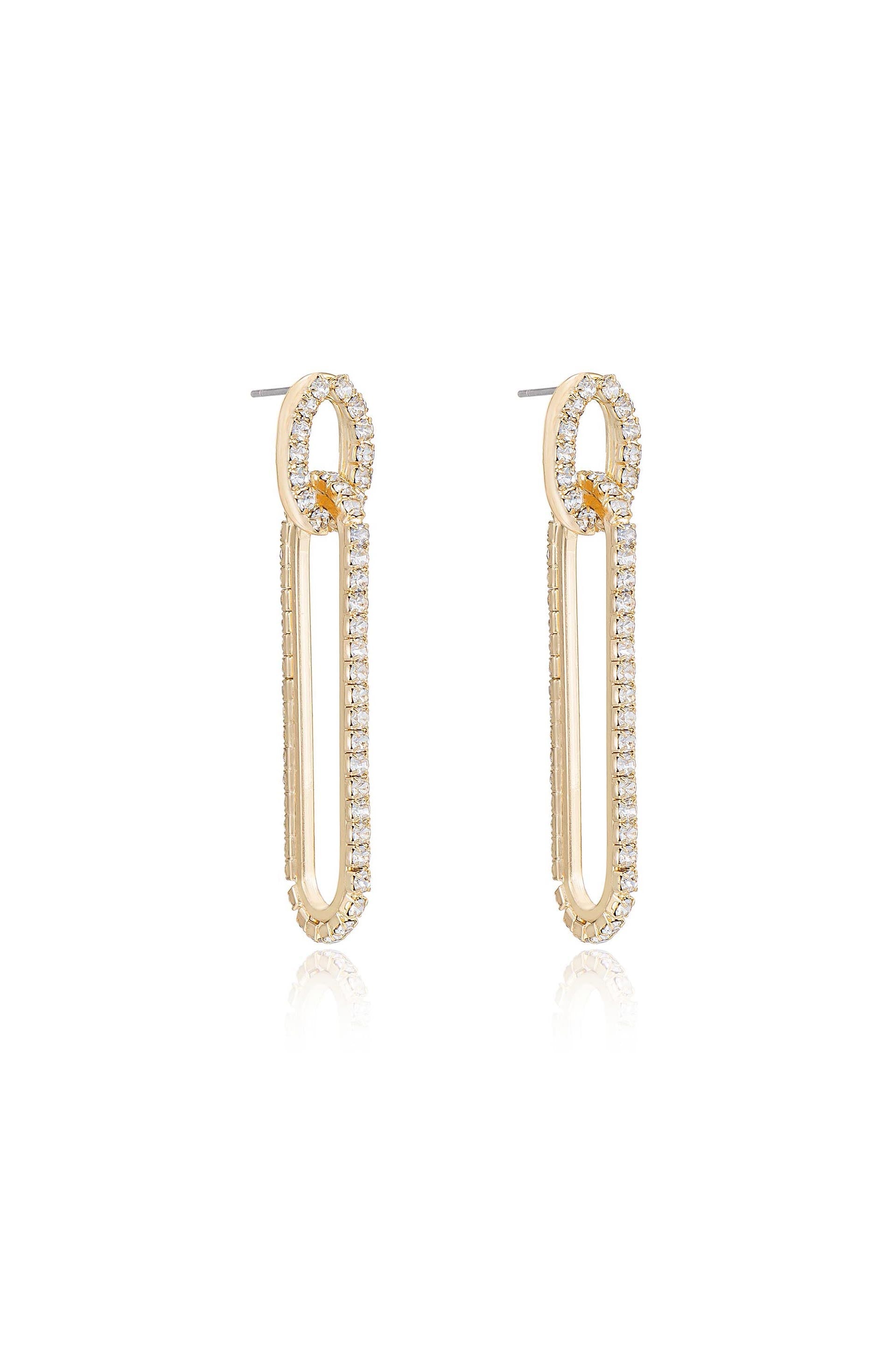 Crystal Paperclip Earrings - Premium Earrings from Ettika - Just $55! Shop now at Tooksie