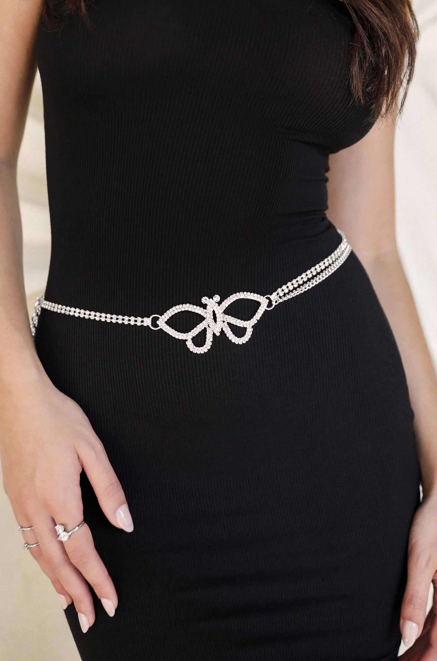 Butterfly Chain Belt in Silver - Premium Body Chains & Belts from Ettika - Just $90! Shop now at Tooksie