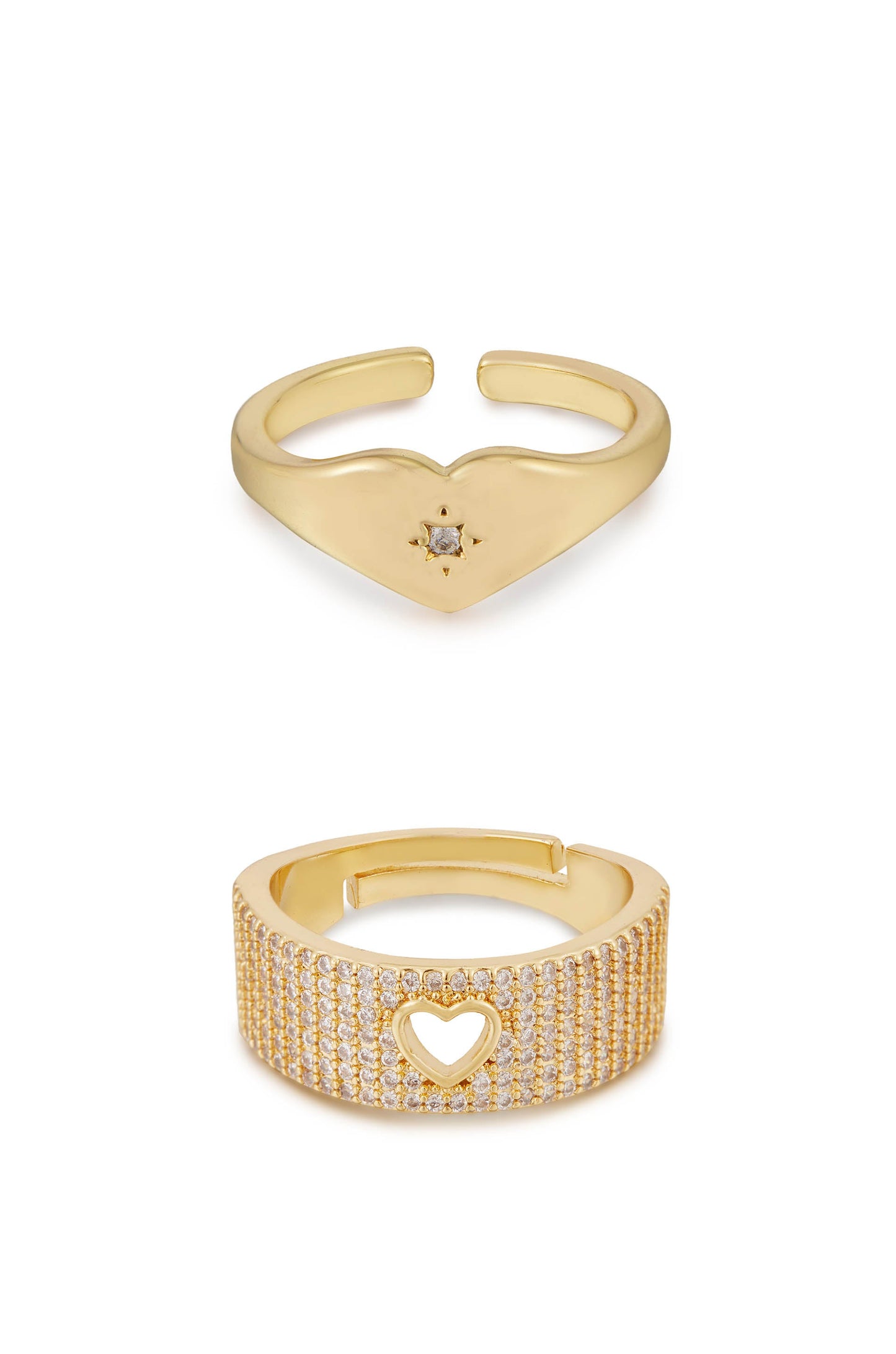 All Hearts Adjustable Ring Set - Premium Rings from Ettika - Just $60! Shop now at Tooksie