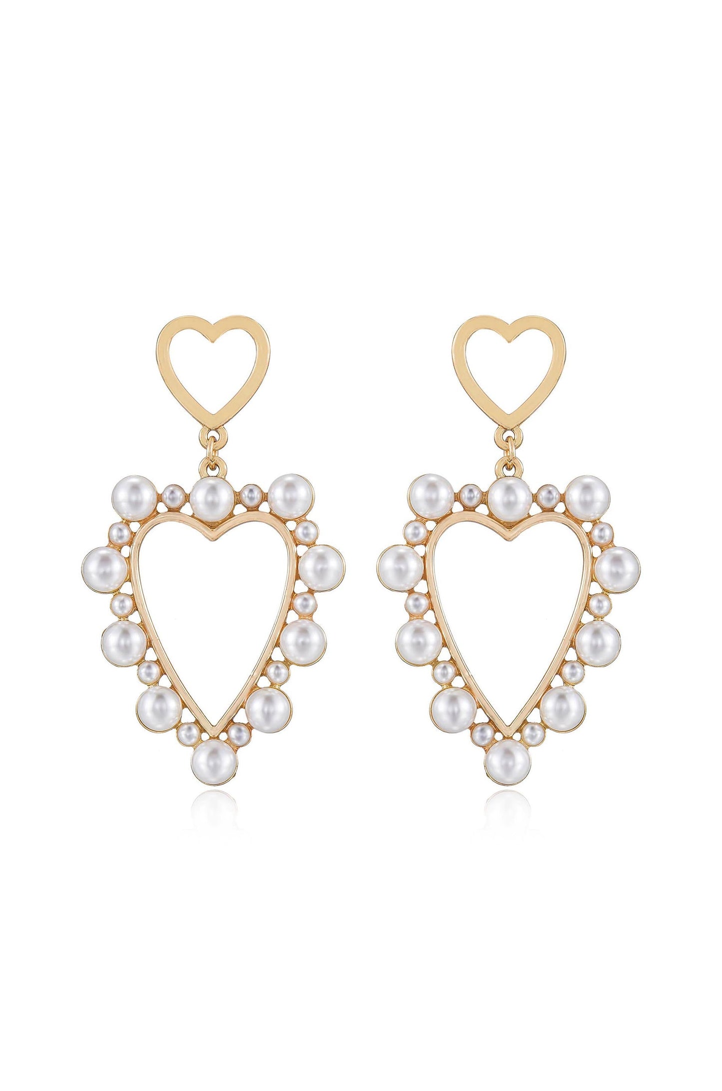 Big Heart Pearl and Dangle Earrings - Premium Earrings from Ettika - Just $60! Shop now at Tooksie