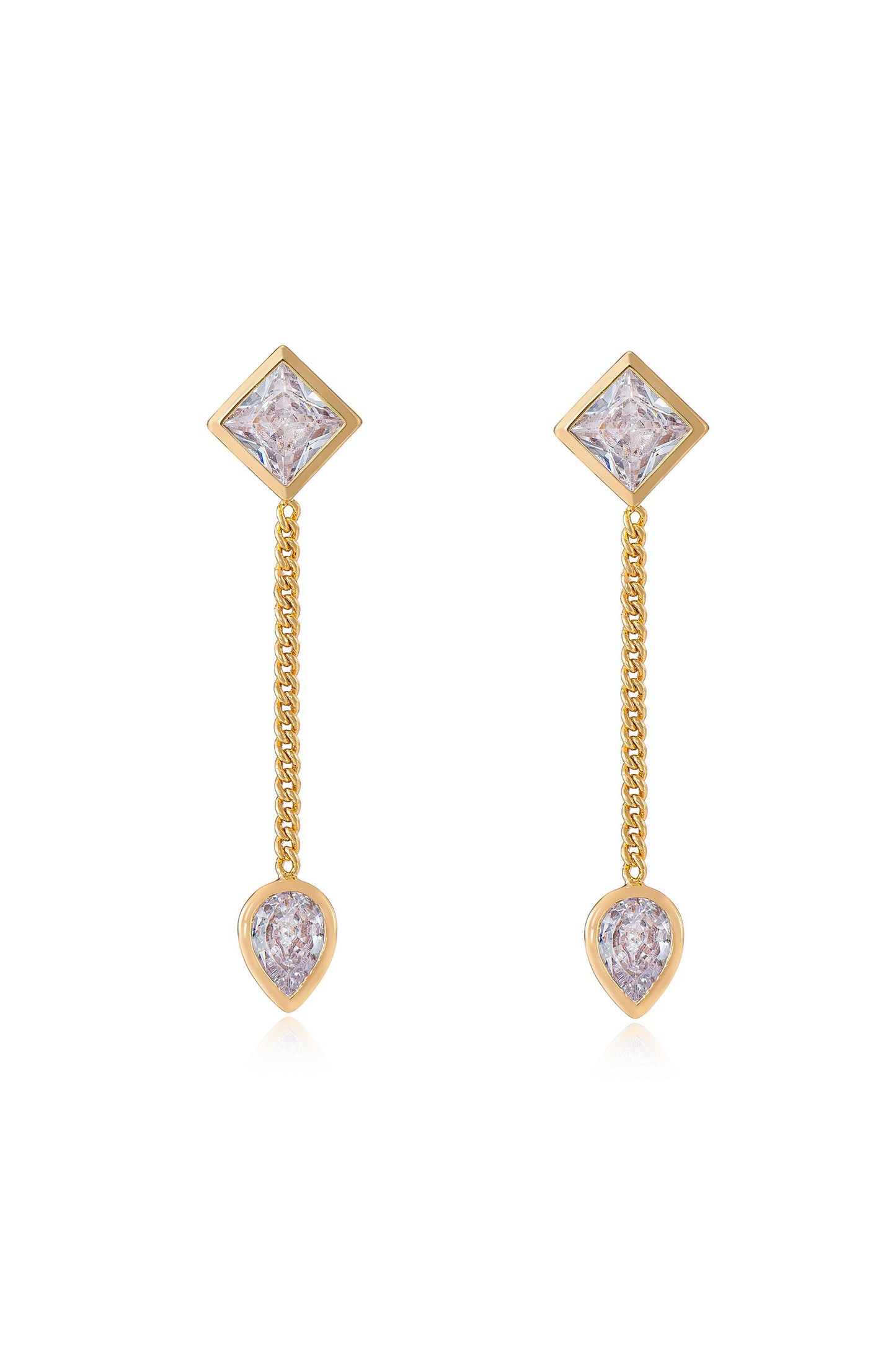 Bezel Crystal Shapes Drop Earrings - Premium Earrings from Ettika - Just $40! Shop now at Tooksie