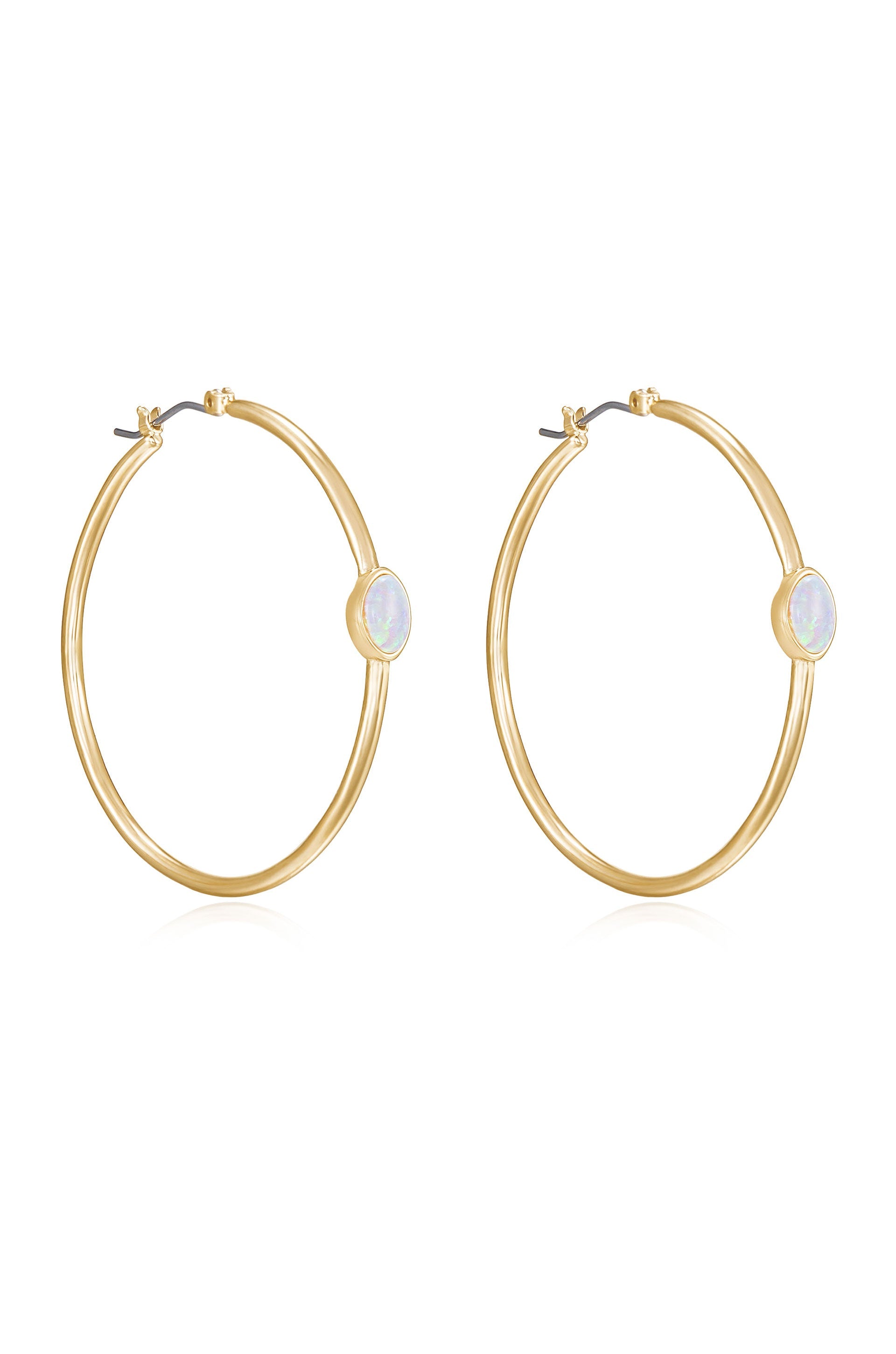 A Drop of Opal Hoop Earrings - Premium Earrings from Ettika - Just $60! Shop now at Tooksie