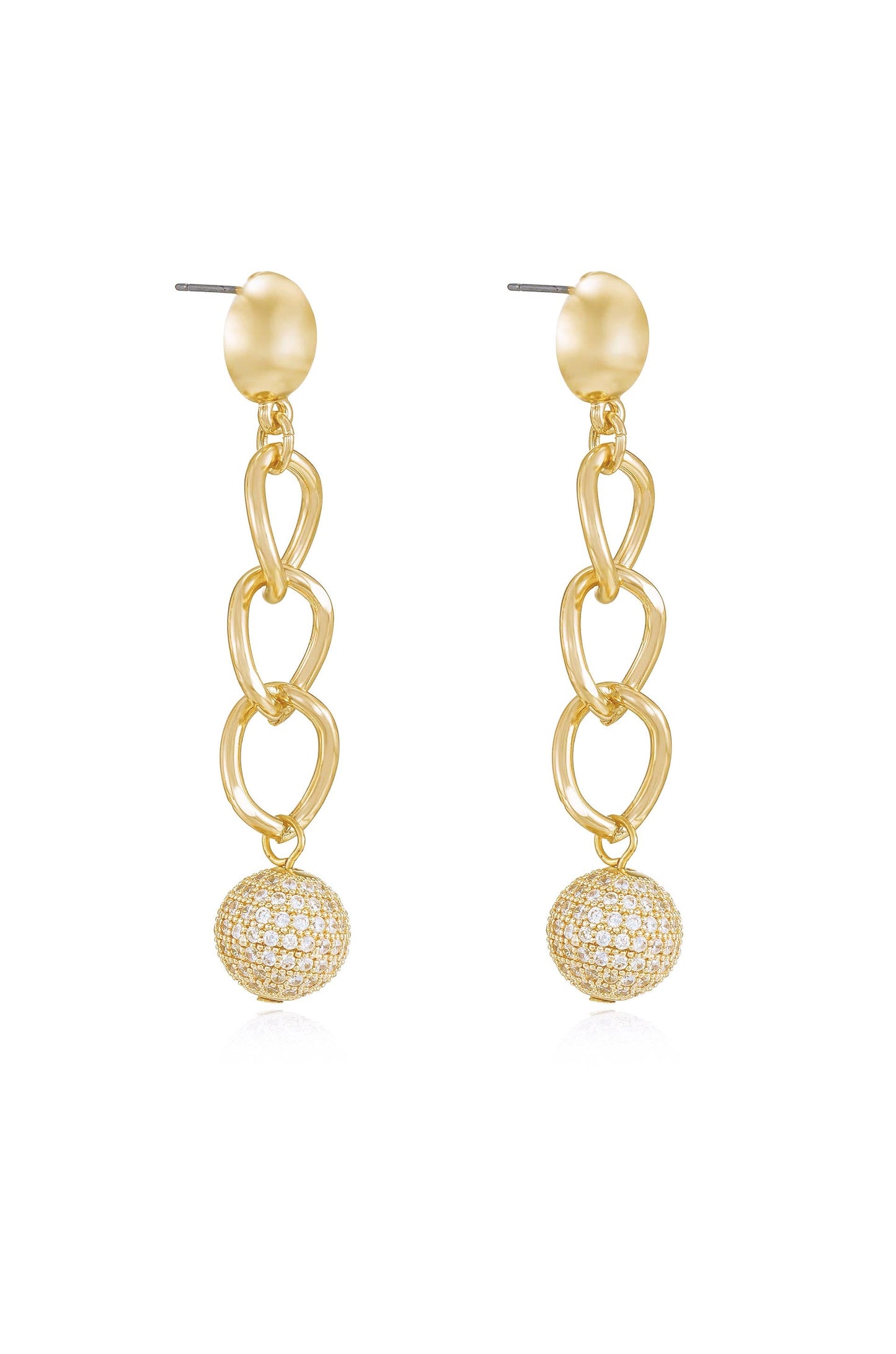Chain Dangle Crystal Ball Earrings - Premium Earrings from Ettika - Just $55! Shop now at Tooksie