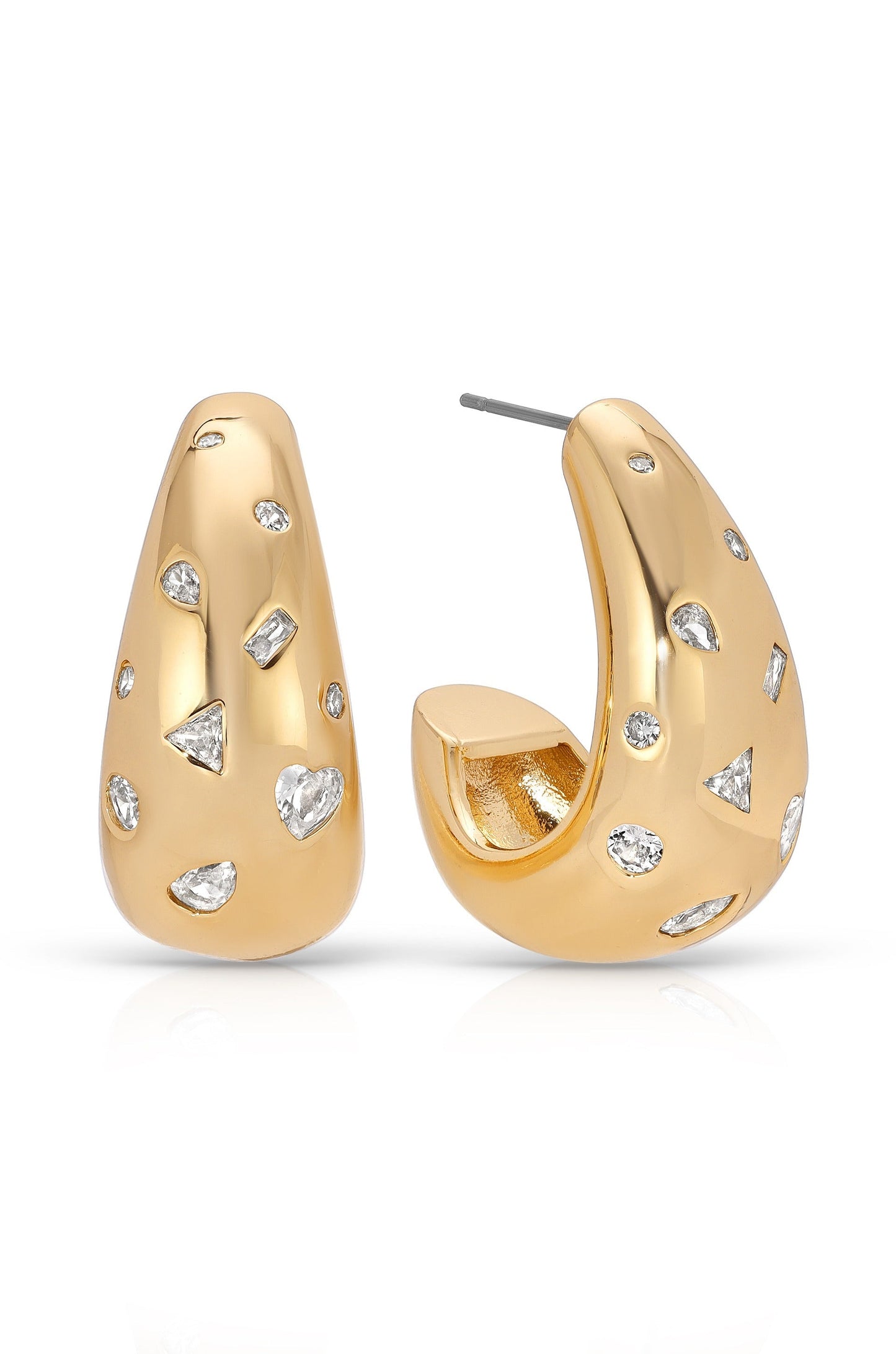 Bezel Crystal Dotted Hoop Earrings - Premium Earrings from Ettika - Just $65! Shop now at Tooksie