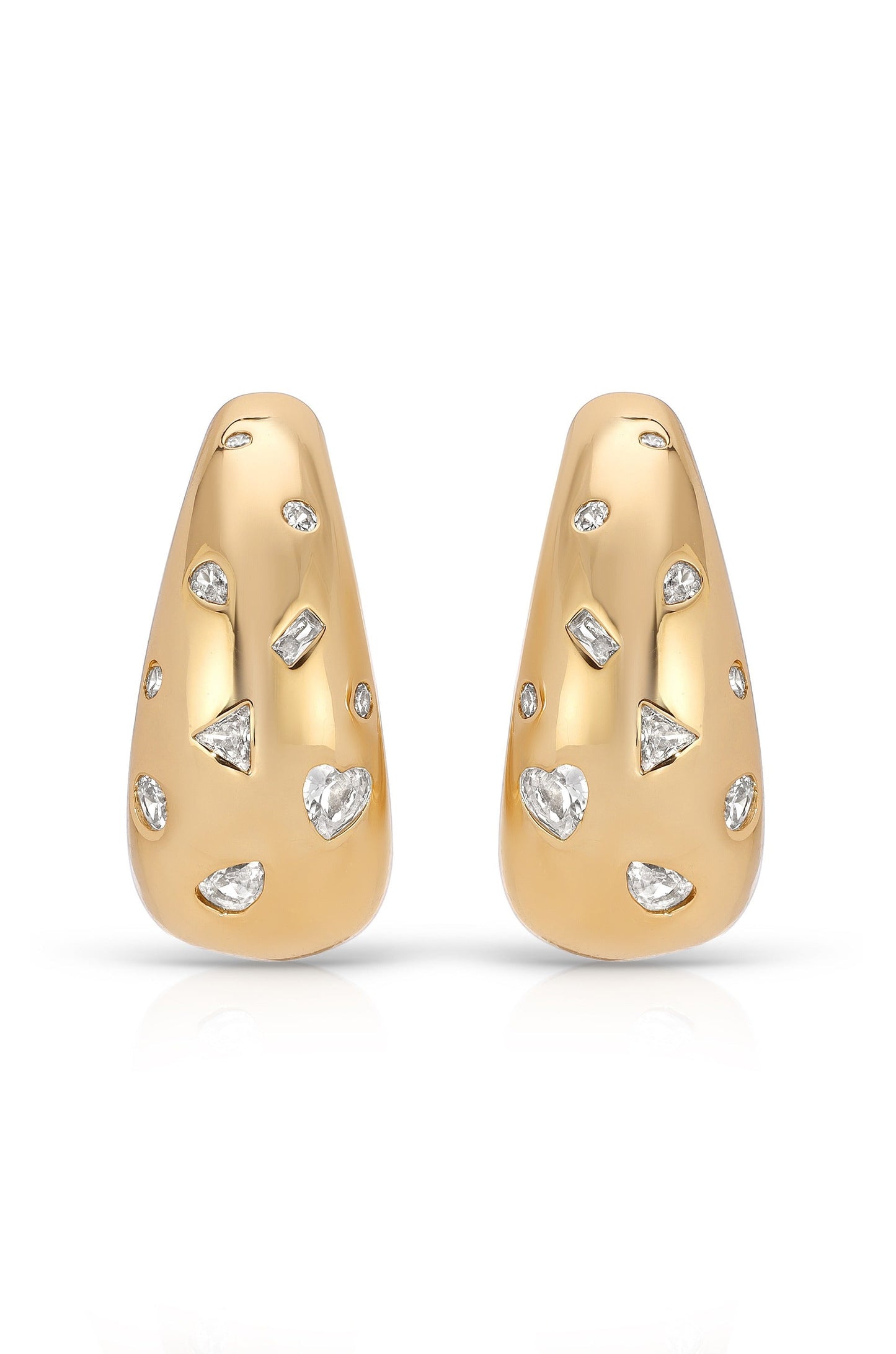 Bezel Crystal Dotted Hoop Earrings - Premium Earrings from Ettika - Just $65! Shop now at Tooksie
