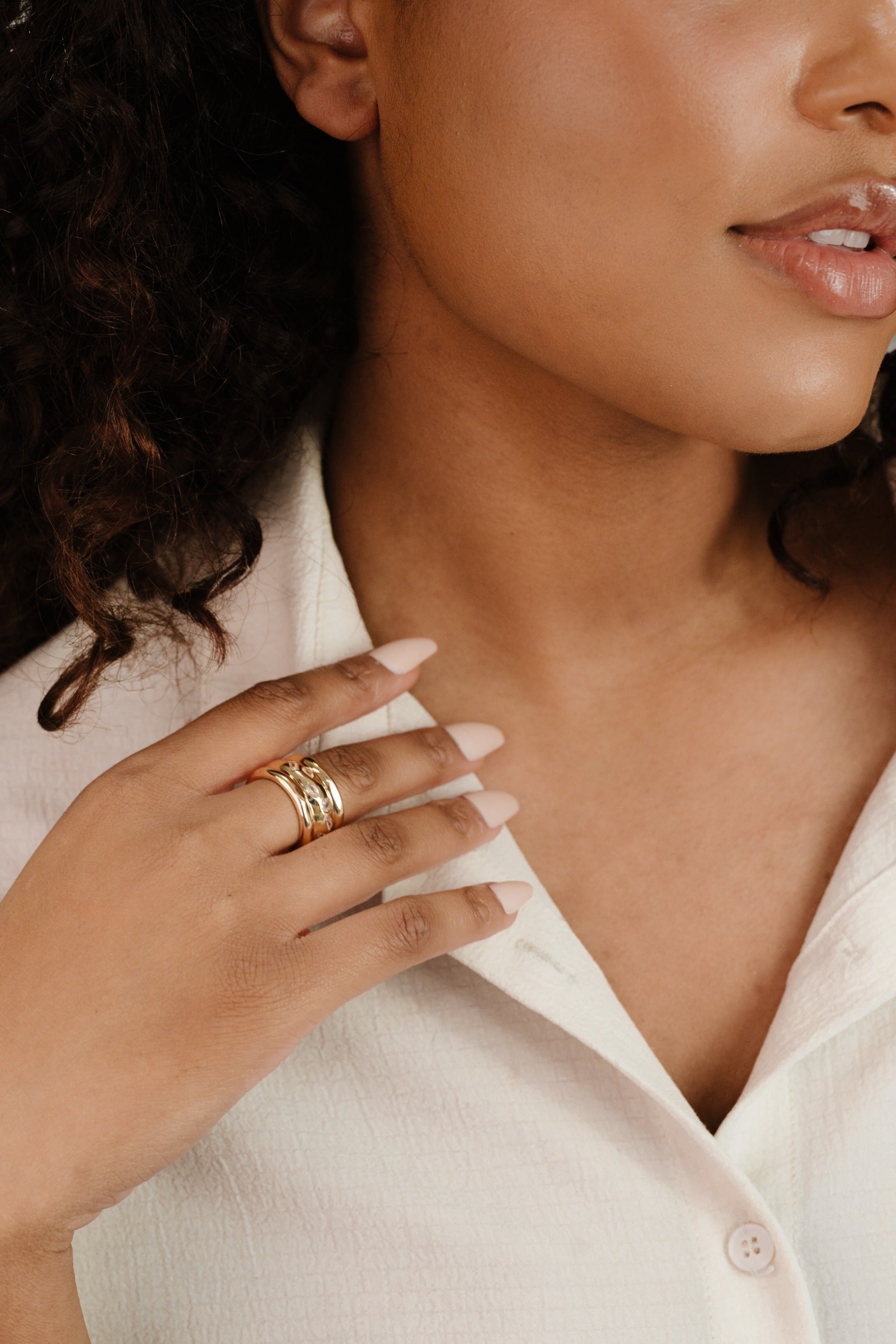 Bezel Crystal Thick Ring - Premium Rings from Ettika - Just $45! Shop now at Tooksie