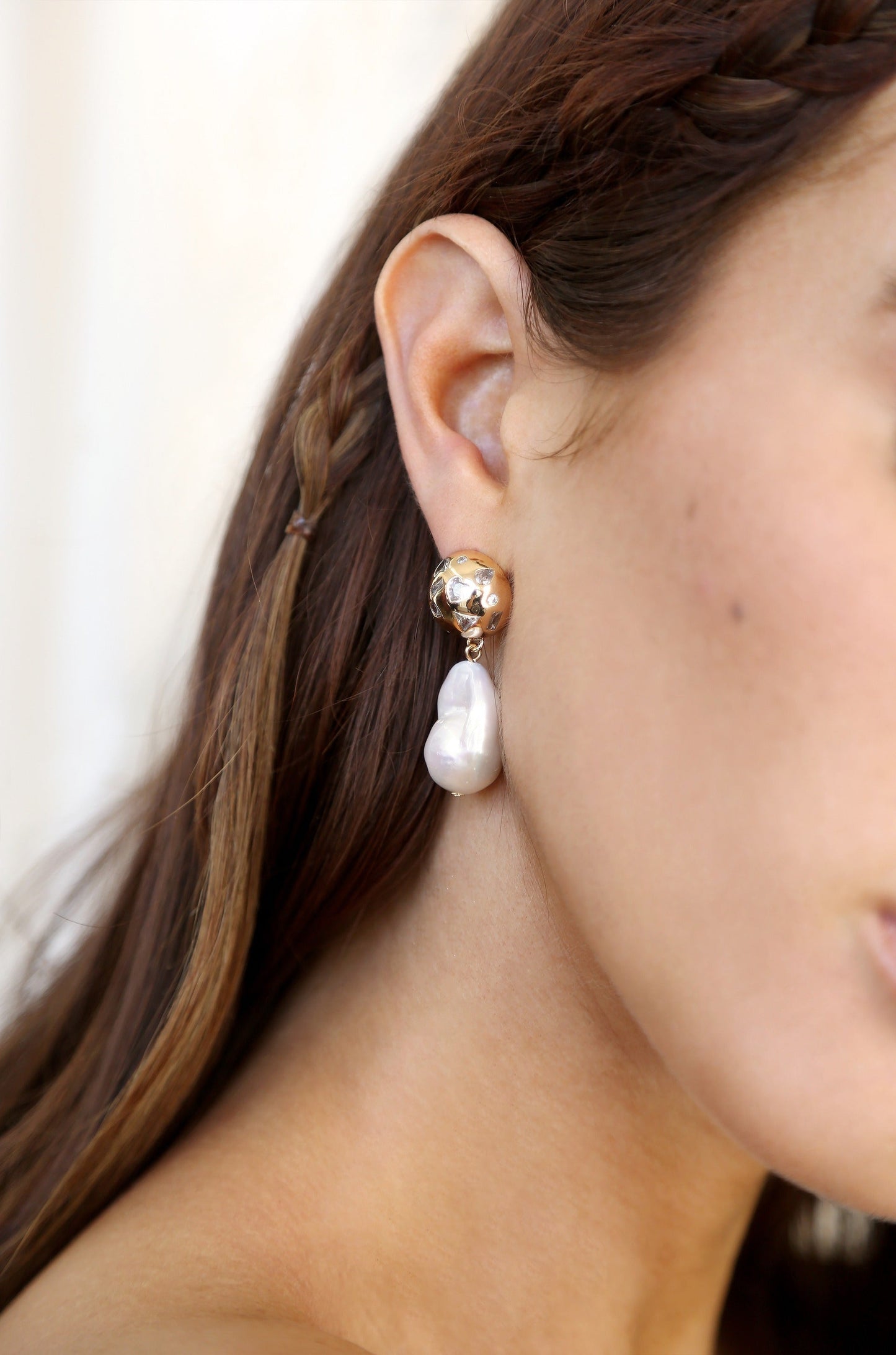 Bezel Ball Drop Pearl Earrings - Premium Earrings from Ettika - Just $100! Shop now at Tooksie