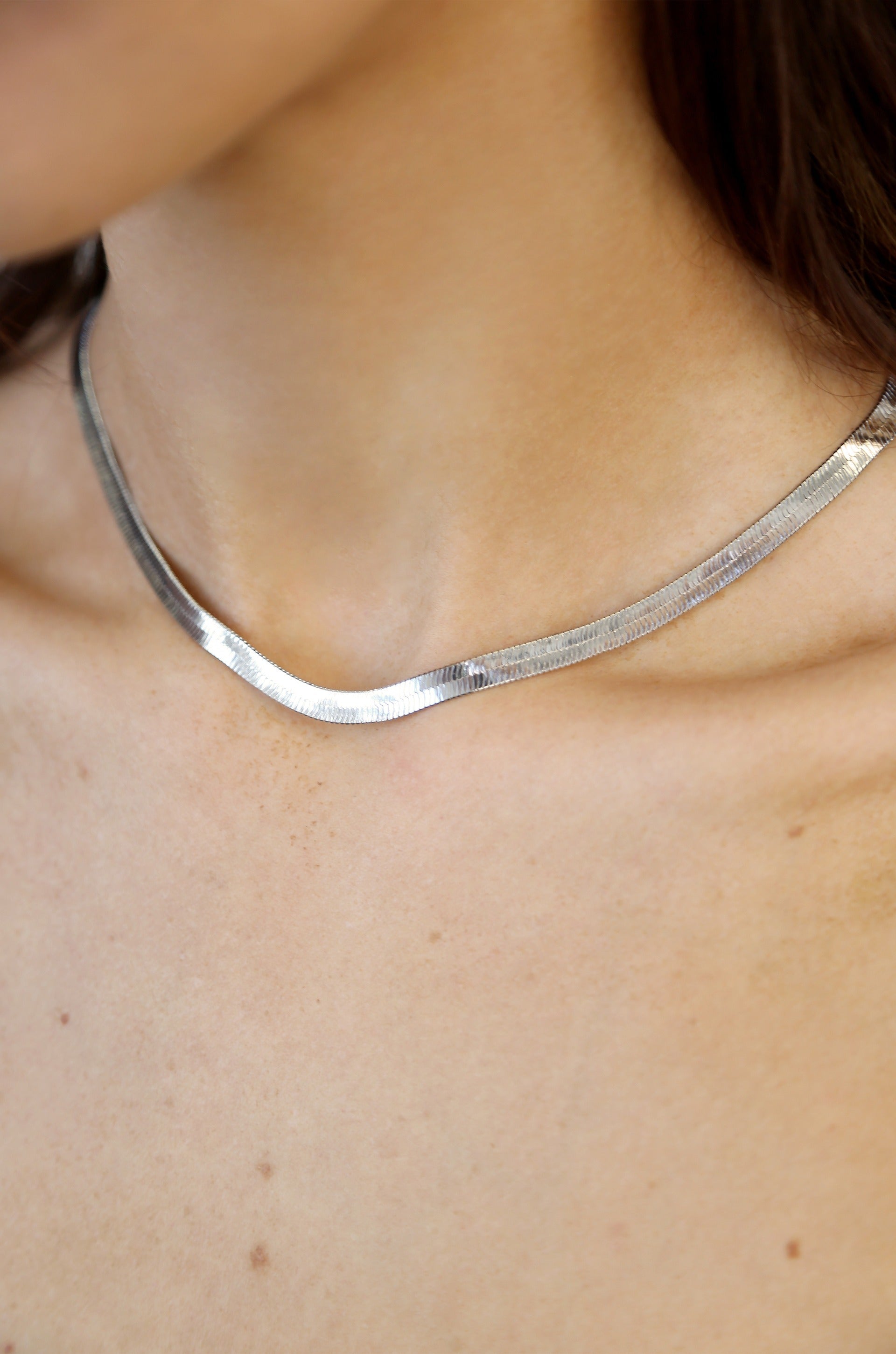 Brooklyn Flat Herringbone Chain Necklace - Premium Necklaces from Ettika - Just $45! Shop now at Tooksie