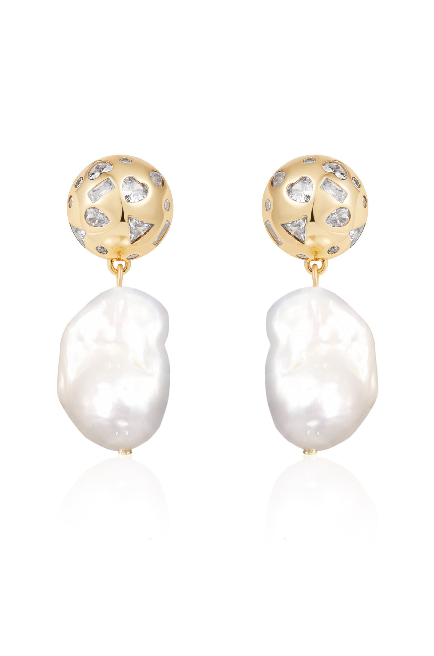 Bezel Ball Drop Pearl Earrings - Premium Earrings from Ettika - Just $100! Shop now at Tooksie