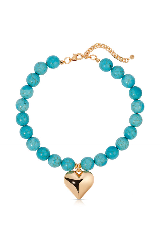 Luck and Love Turquoise Beaded Choker Necklace - Premium Necklaces from Ettika - Just $65! Shop now at Tooksie