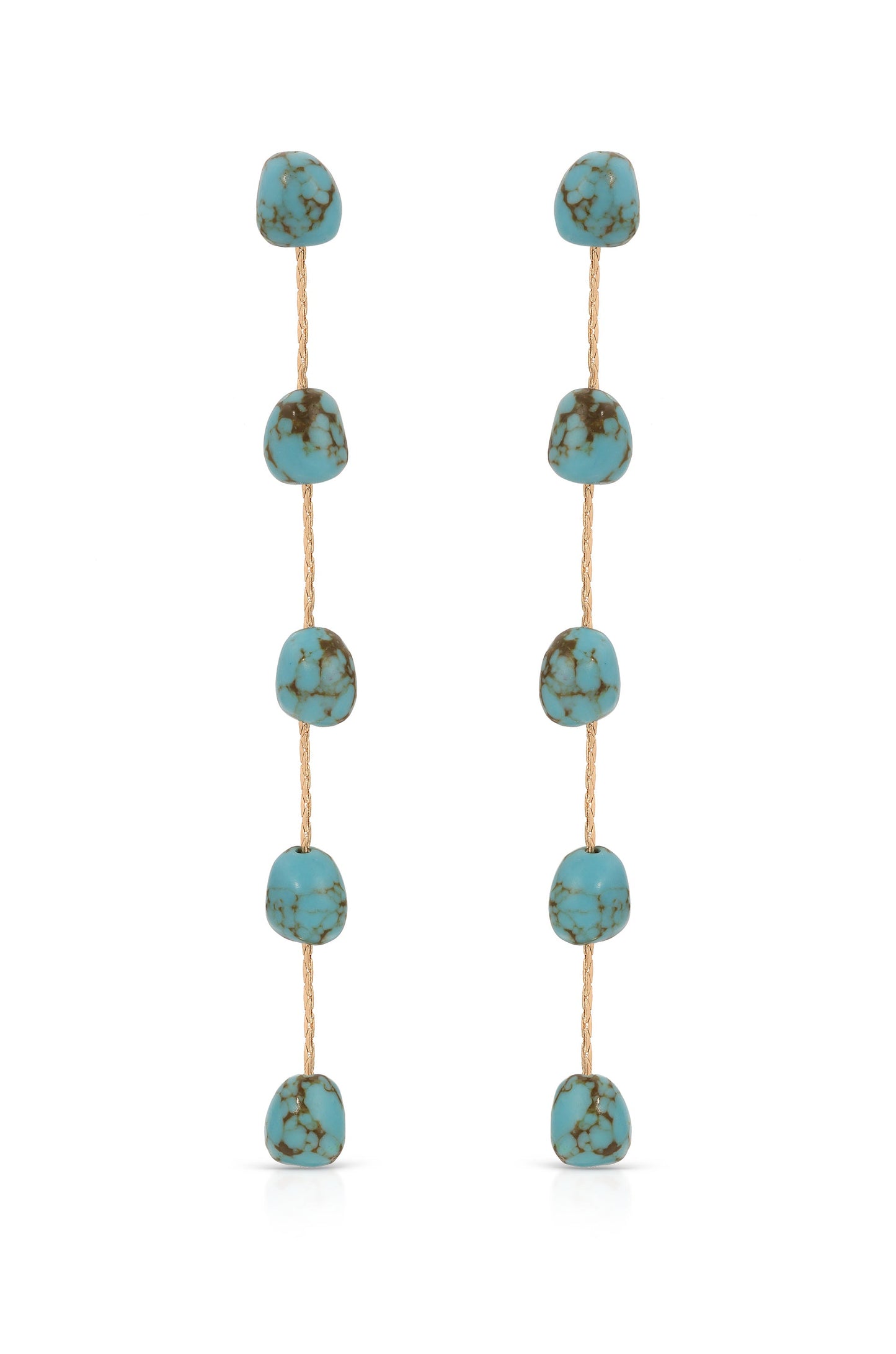 Dripping Turquoise Delicate Drop Earrings - Premium Earrings from Ettika - Just $40! Shop now at Tooksie