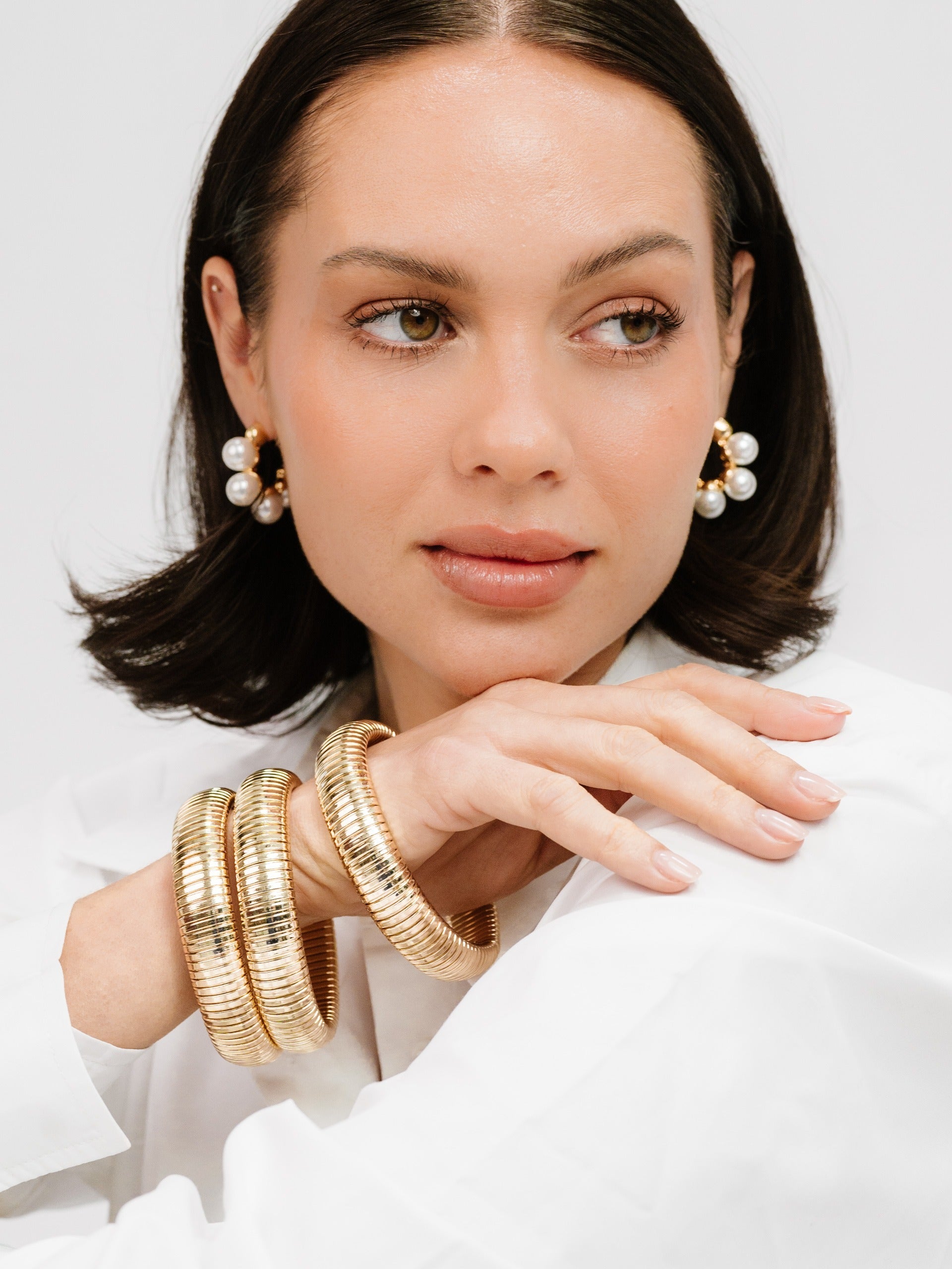 Flex Snake Chain Stretch Bracelet Set - Premium Cuffs and Bangles from Ettika - Just $50! Shop now at Tooksie