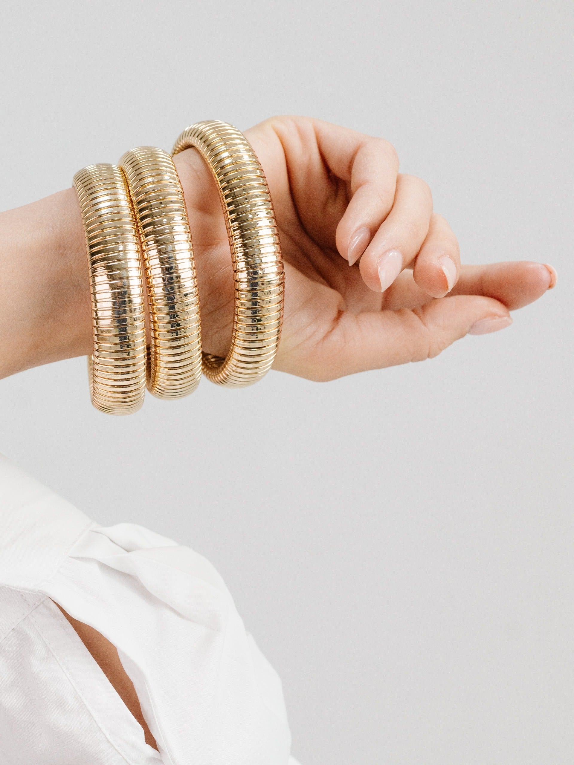 Flex Snake Chain Stretch Bracelet Set - Premium Cuffs and Bangles from Ettika - Just $50! Shop now at Tooksie