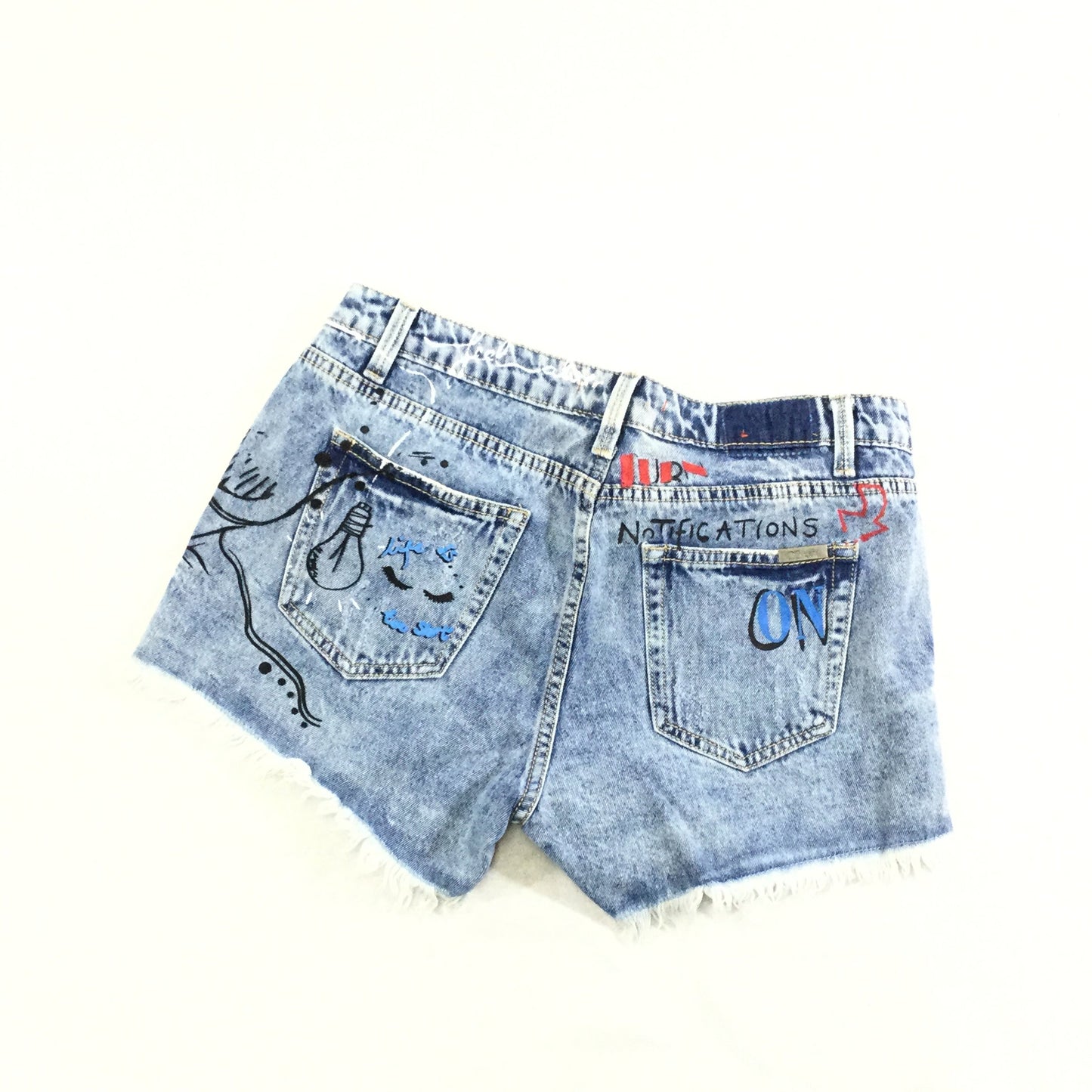 Hand Painted Denim Shorts - Premium variable from Tooksie - Just $34.99! Shop now at Tooksie