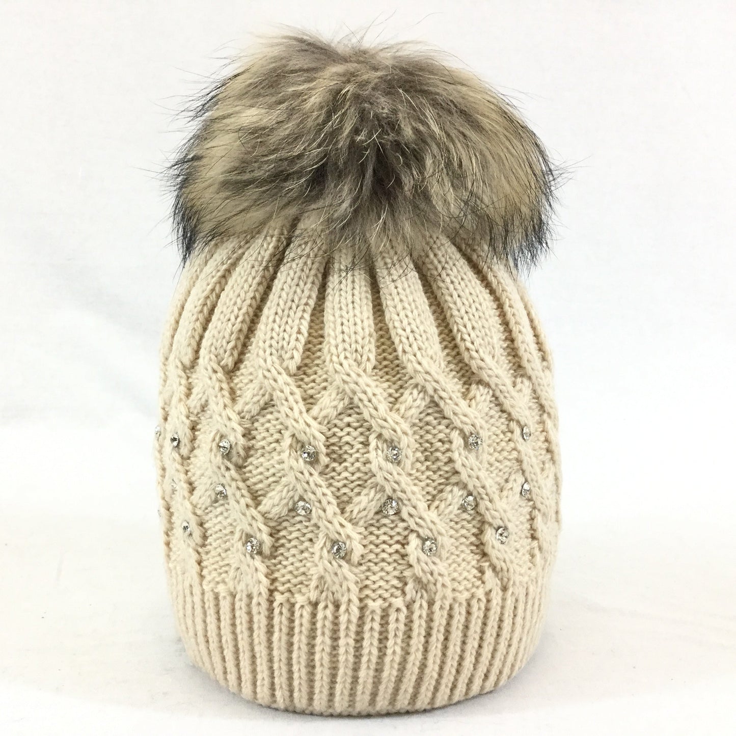 Chunky Knit Pom Pom Beanie - Premium simple from Tooksie - Just $26.99! Shop now at Tooksie