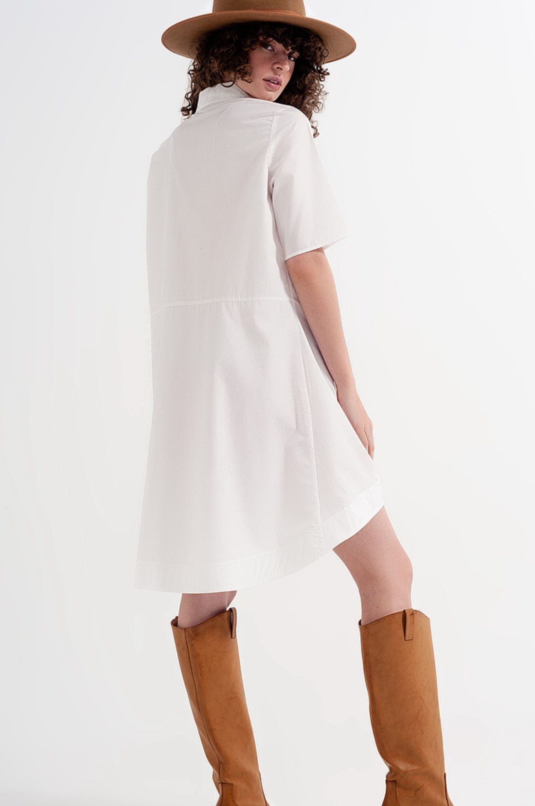 White Empire Waistline Dress - Premium variation from Tooksie - Just $39.99! Shop now at Tooksie