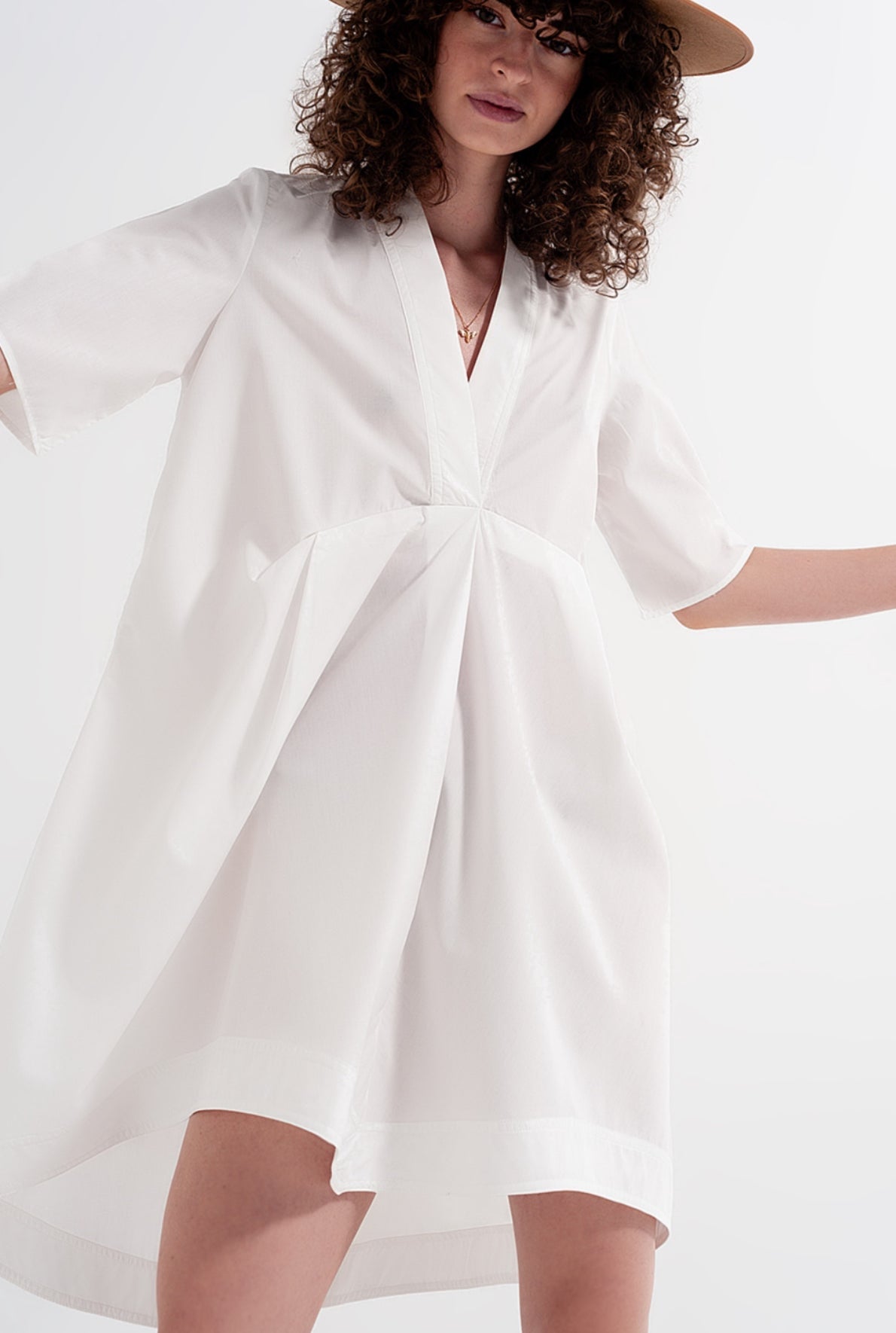 White Empire Waistline Dress - Premium variation from Tooksie - Just $39.99! Shop now at Tooksie