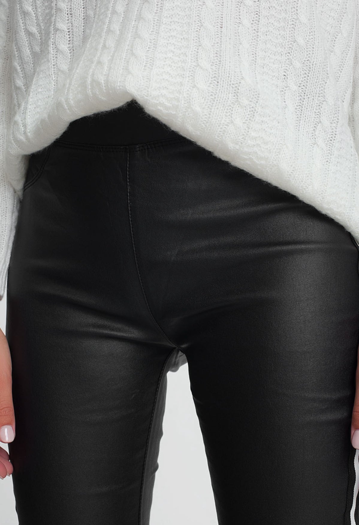Black Faux Leather Leggings - Premium variable from Tooksie - Just $41.99! Shop now at Tooksie