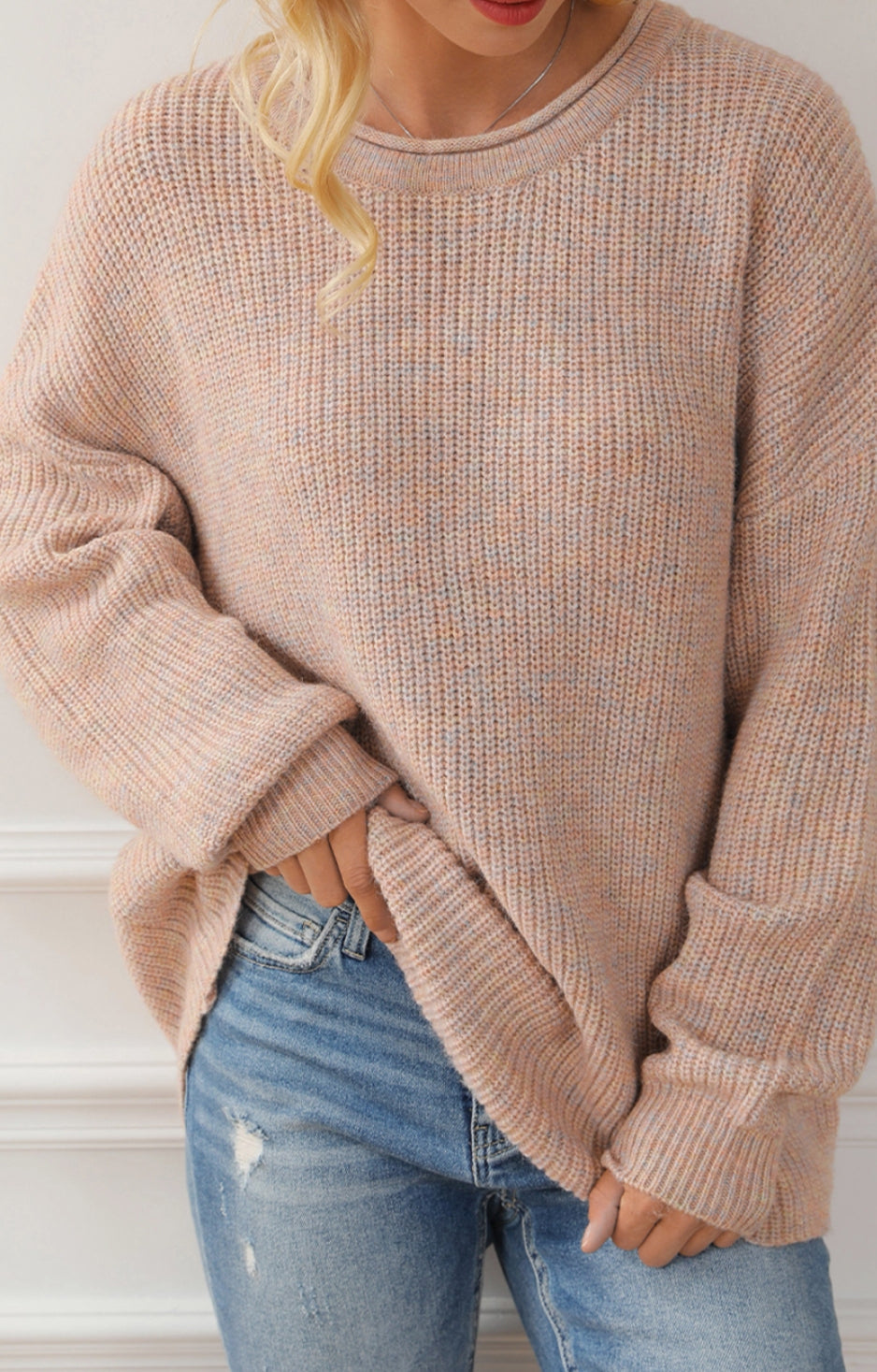 Blush Crew Neck Sweater - Premium variable from Tooksie - Just $45.99! Shop now at Tooksie