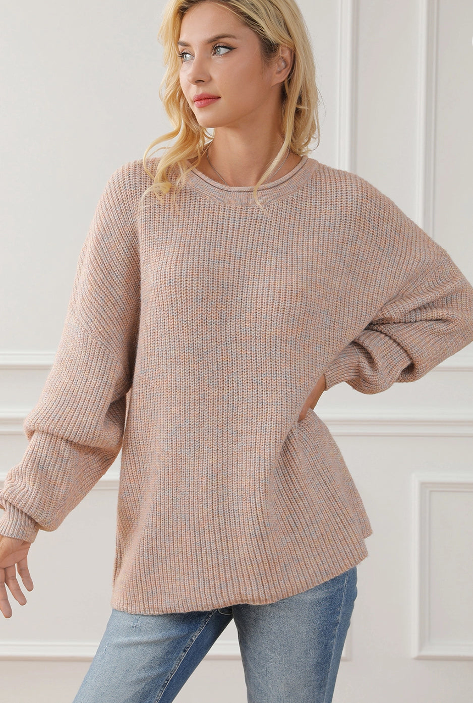 Blush Crew Neck Sweater - Premium variable from Tooksie - Just $45.99! Shop now at Tooksie