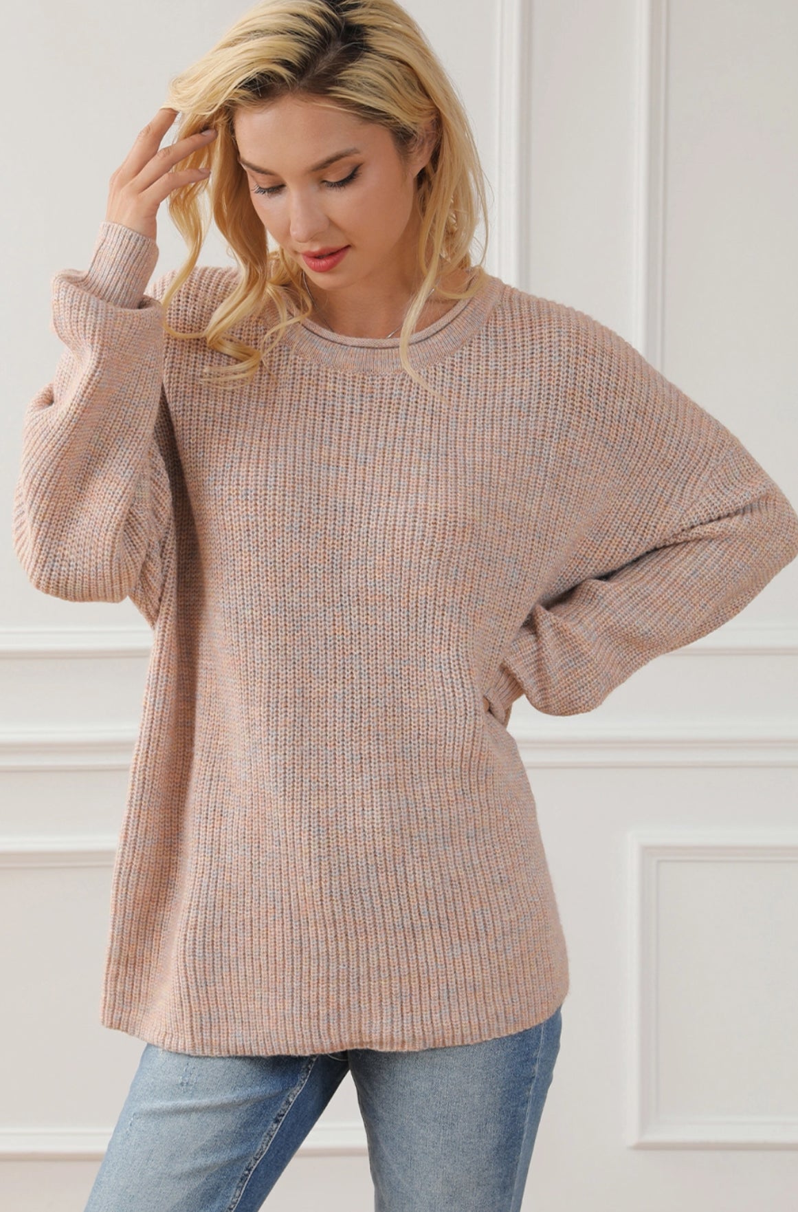 Blush Crew Neck Sweater - Premium variable from Tooksie - Just $45.99! Shop now at Tooksie