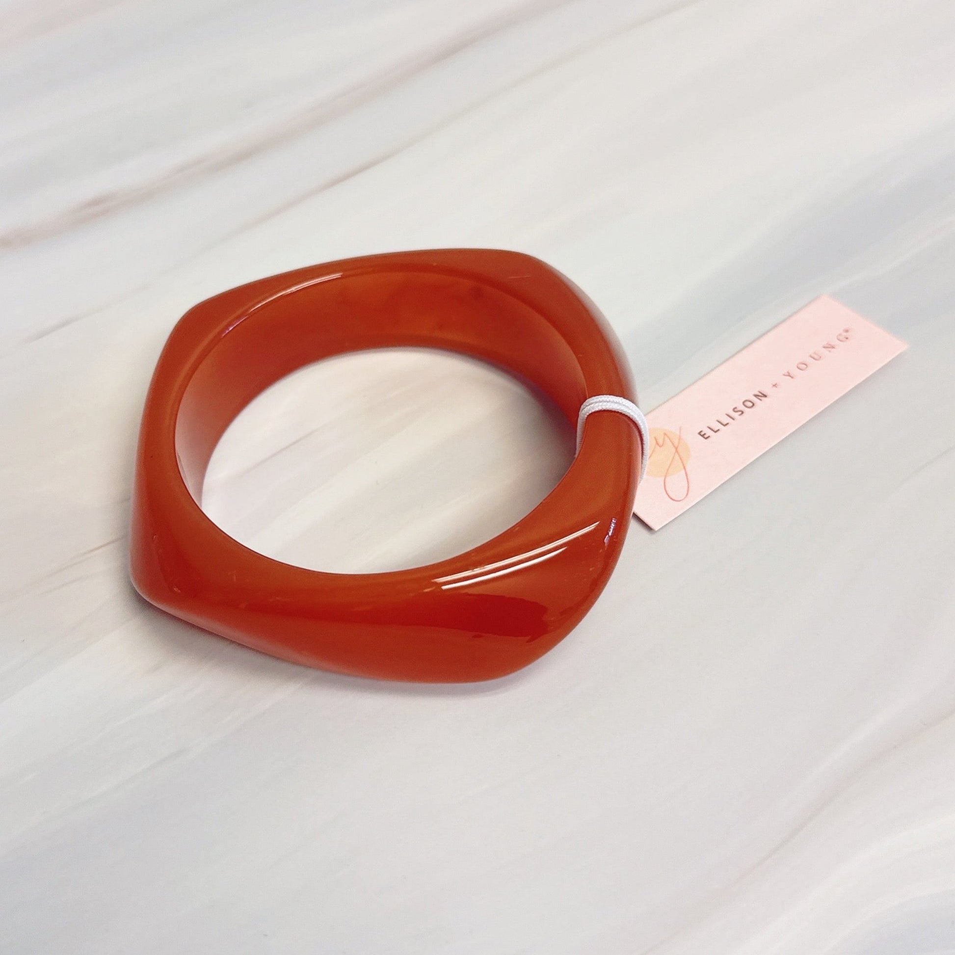 Retro Sculpted Square Resin Bangle - Premium variable from Tooksie - Just $13.99! Shop now at Tooksie