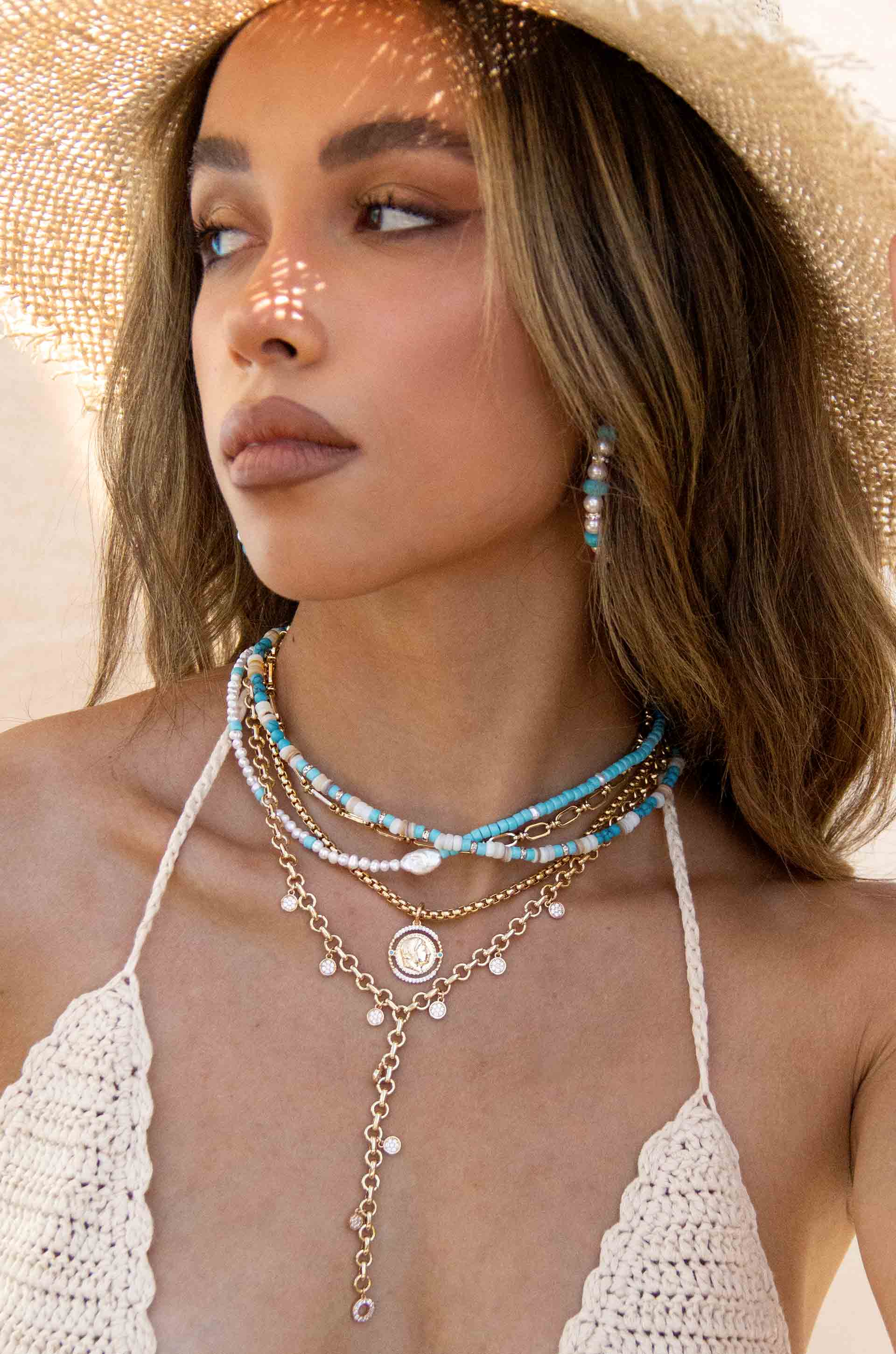 Beach Day Turquoise and Pearl Strand Necklace - Premium Necklaces from Ettika - Just $60! Shop now at Tooksie