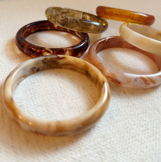 Natural Tones Bold Resin Bangle Set of 3