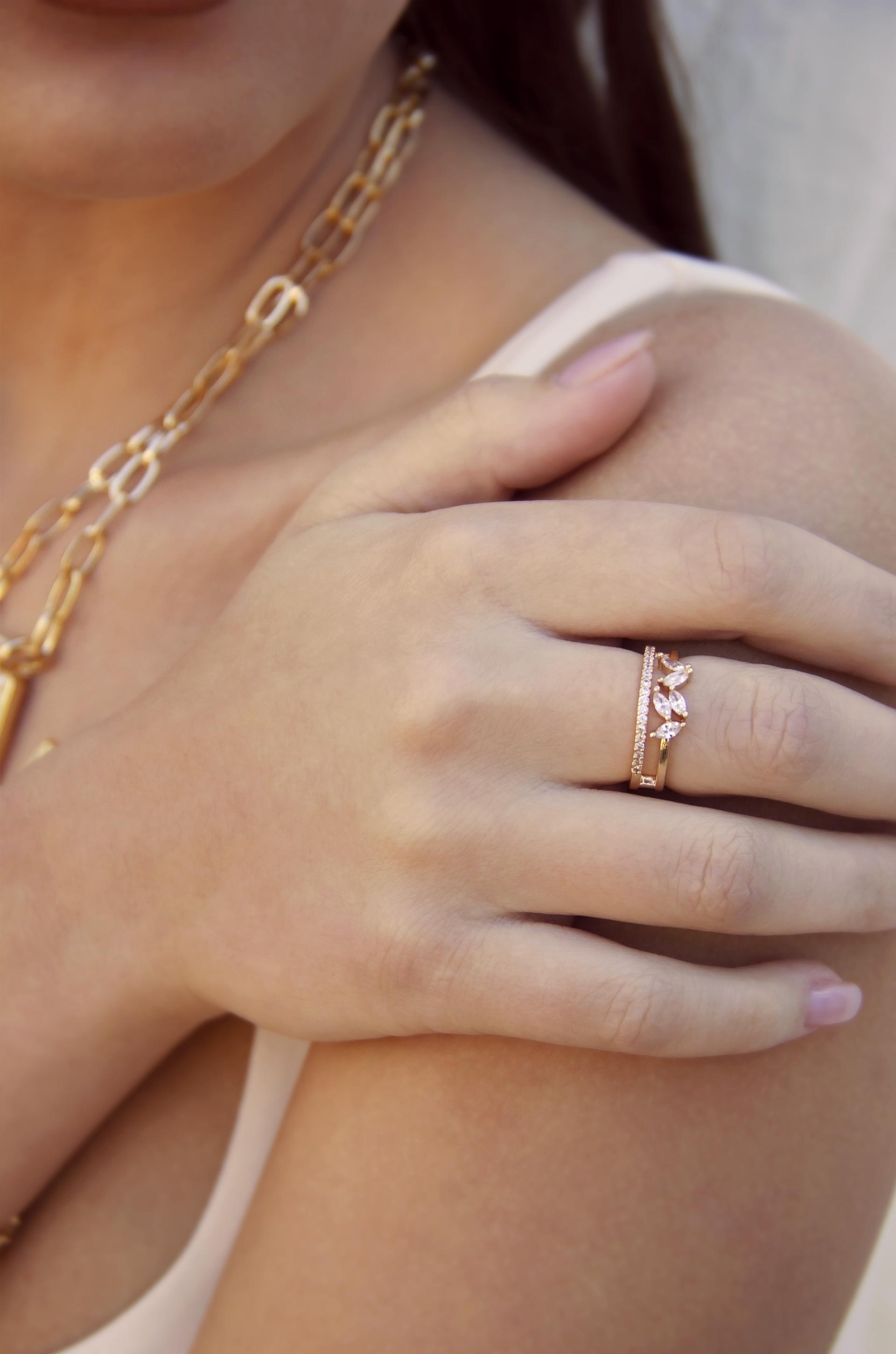 Crystal Double Illusion Ring - Premium Rings from Ettika - Just $19.99! Shop now at Tooksie