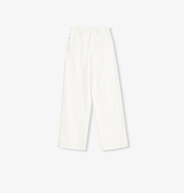 White Wide-Leg Trousers - Premium variable from Tooksie - Just $109.99! Shop now at Tooksie