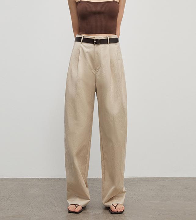 Double Pleat Wide Leg Trousers - Premium variable from Tooksie - Just $110.99! Shop now at Tooksie