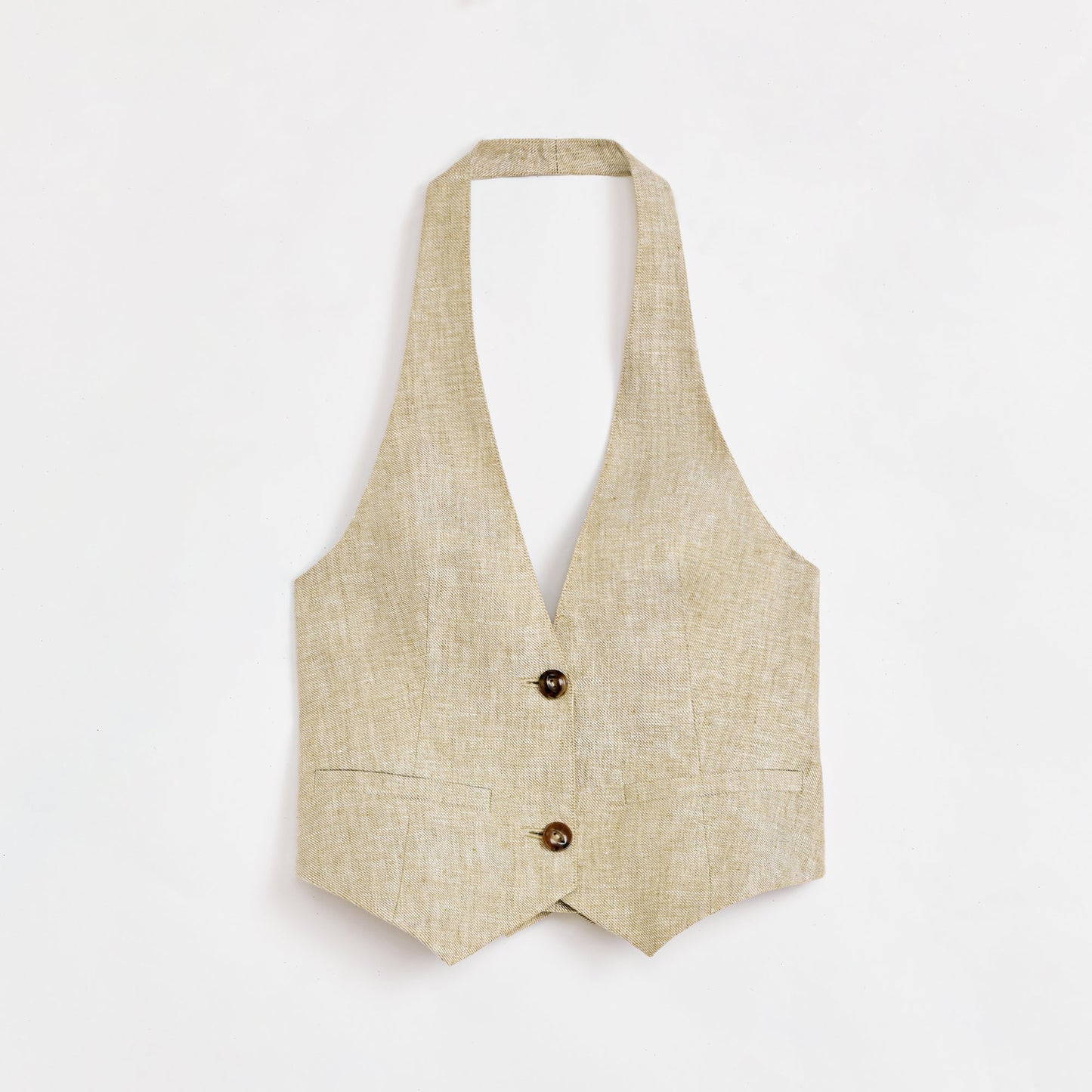 Linen V-Neck Halter Vest and Fishtail Skirt Set - Premium variable from Tooksie - Just $82.99! Shop now at Tooksie