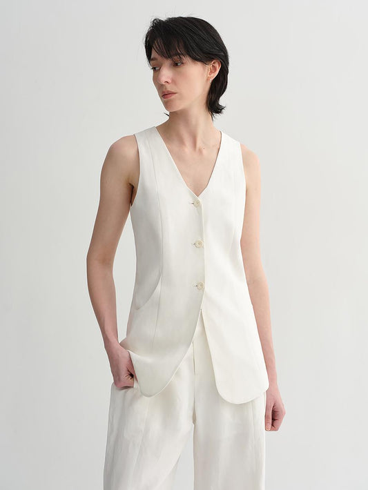 Mulberry Silk Linen Vest and Trouser Set - Premium variable from Tooksie - Just $113.99! Shop now at Tooksie