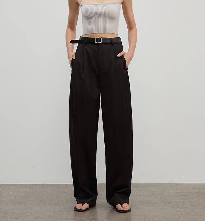 Double Pleat Wide Leg Trousers - Premium variable from Tooksie - Just $110.99! Shop now at Tooksie
