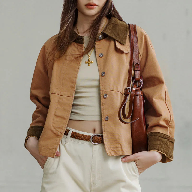 Barn Jacket with Corduroy Collar