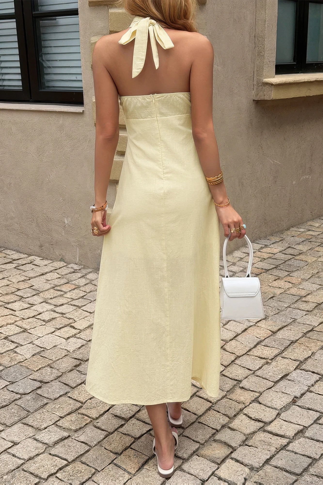 Halter Cross Neck Maxi Dress - Premium variable from Tooksie - Just $49.99! Shop now at Tooksie