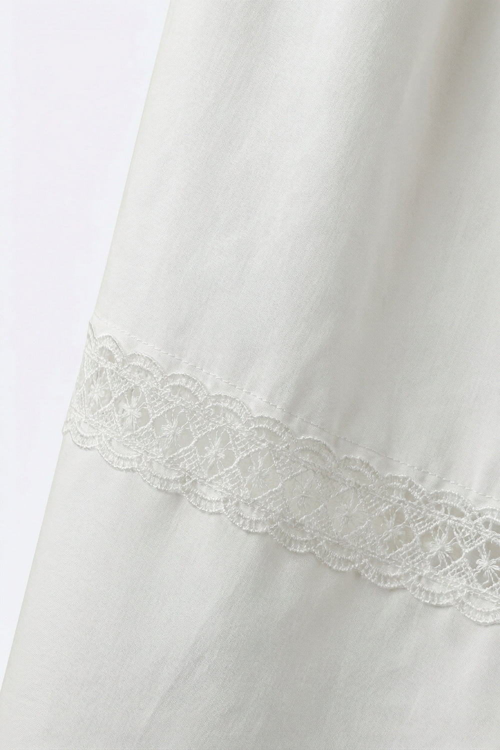 White Poplin Maxi Skirt With Lace Detail - Premium variable from Tooksie - Just $65.99! Shop now at Tooksie