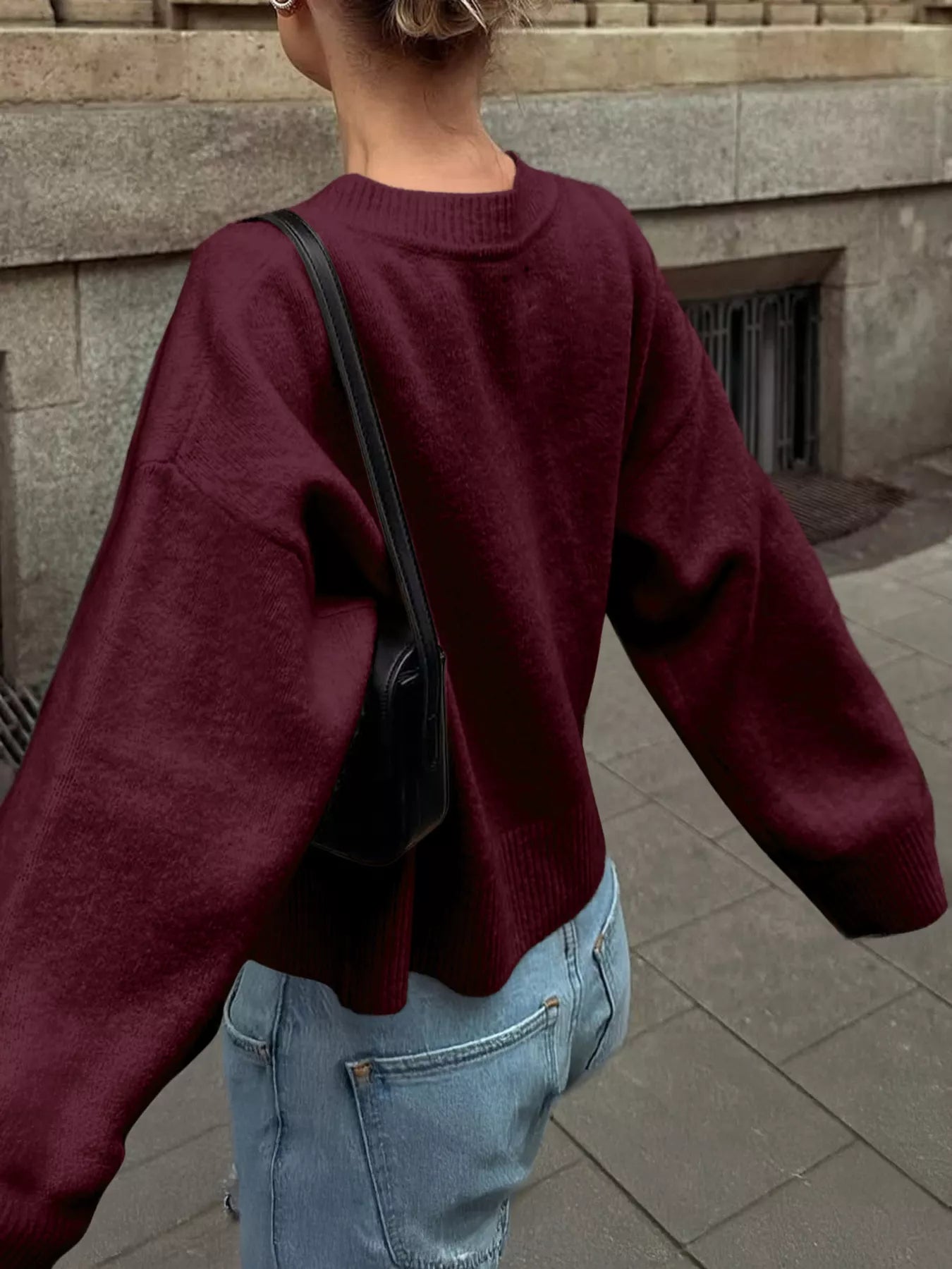 Classic Ribbed Oversized Dropped Shoulder Sweater - Premium variable from Tooksie - Just $47.99! Shop now at Tooksie