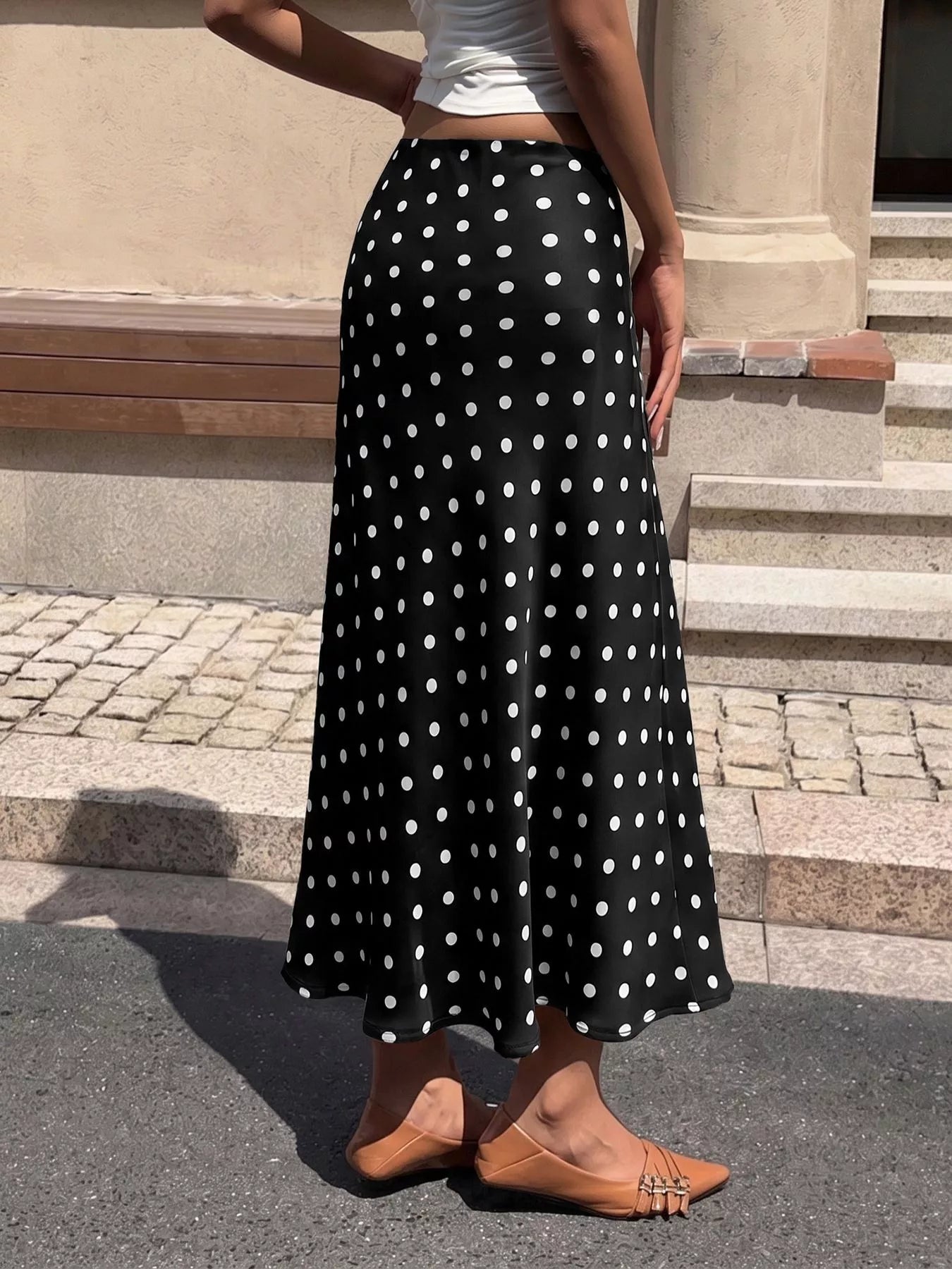 Polka Dot Midi Skirt - Premium variable from Tooksie - Just $33.99! Shop now at Tooksie