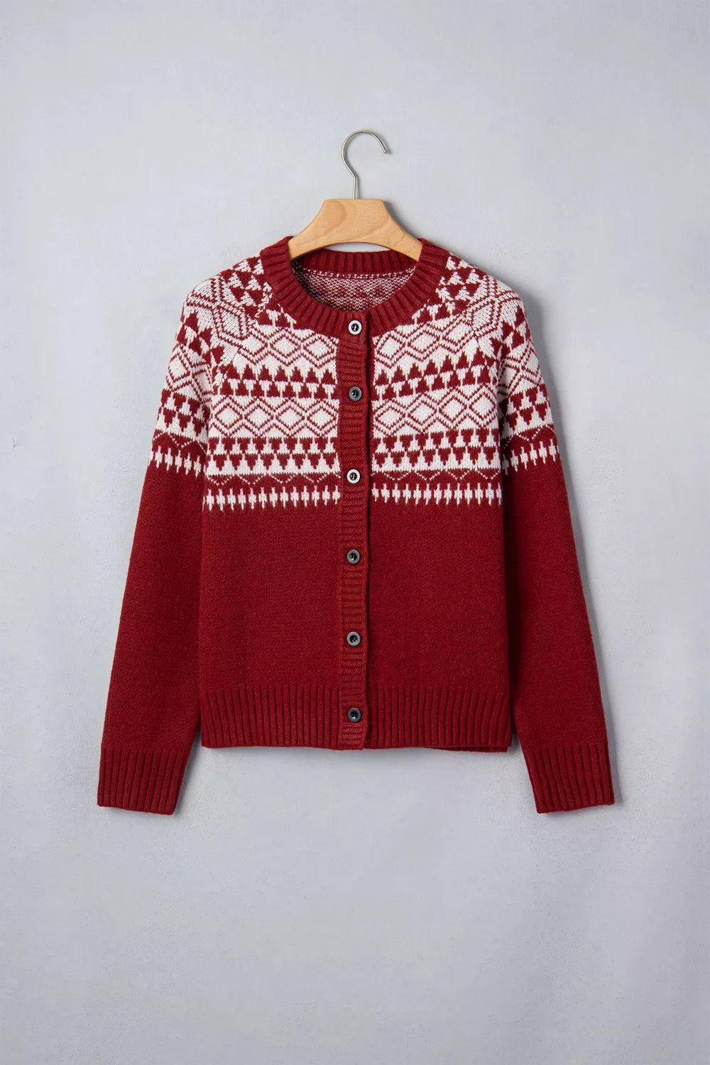 Fair Isle Button Front Cardigan - Premium variable from Tooksie - Just $61.99! Shop now at Tooksie