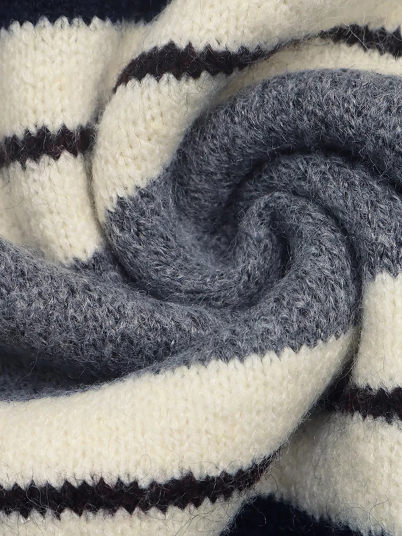 Striped Long Sleeve Button Detail Polo Sweater - Premium variable from Tooksie - Just $41.99! Shop now at Tooksie