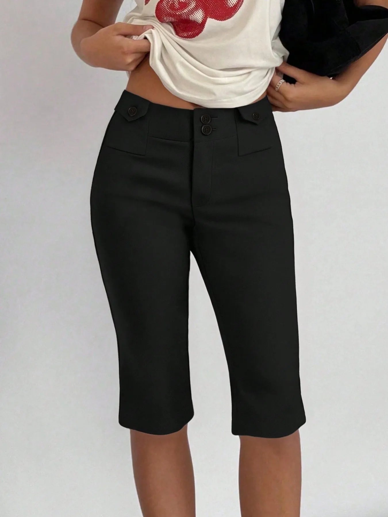 High-Waisted Capri Pants - Premium variable from Tooksie - Just $28.99! Shop now at Tooksie