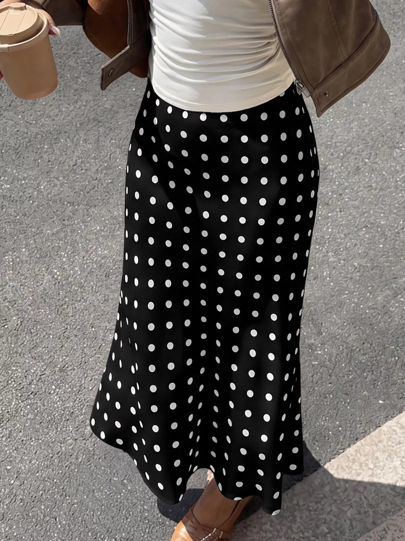 Polka Dot Midi Skirt - Premium variable from Tooksie - Just $33.99! Shop now at Tooksie