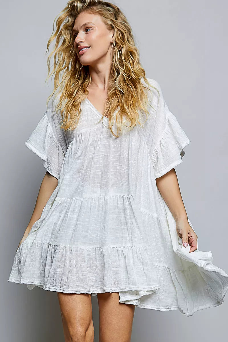 V-Neck Short Sleeve Dress - Premium variable from Tooksie - Just $50.99! Shop now at Tooksie