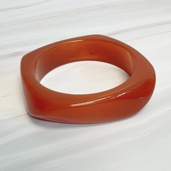 Modern Retro Sculpted Square Resin Bangle - Premium variable from Tooksie - Just $14.99! Shop now at Tooksie