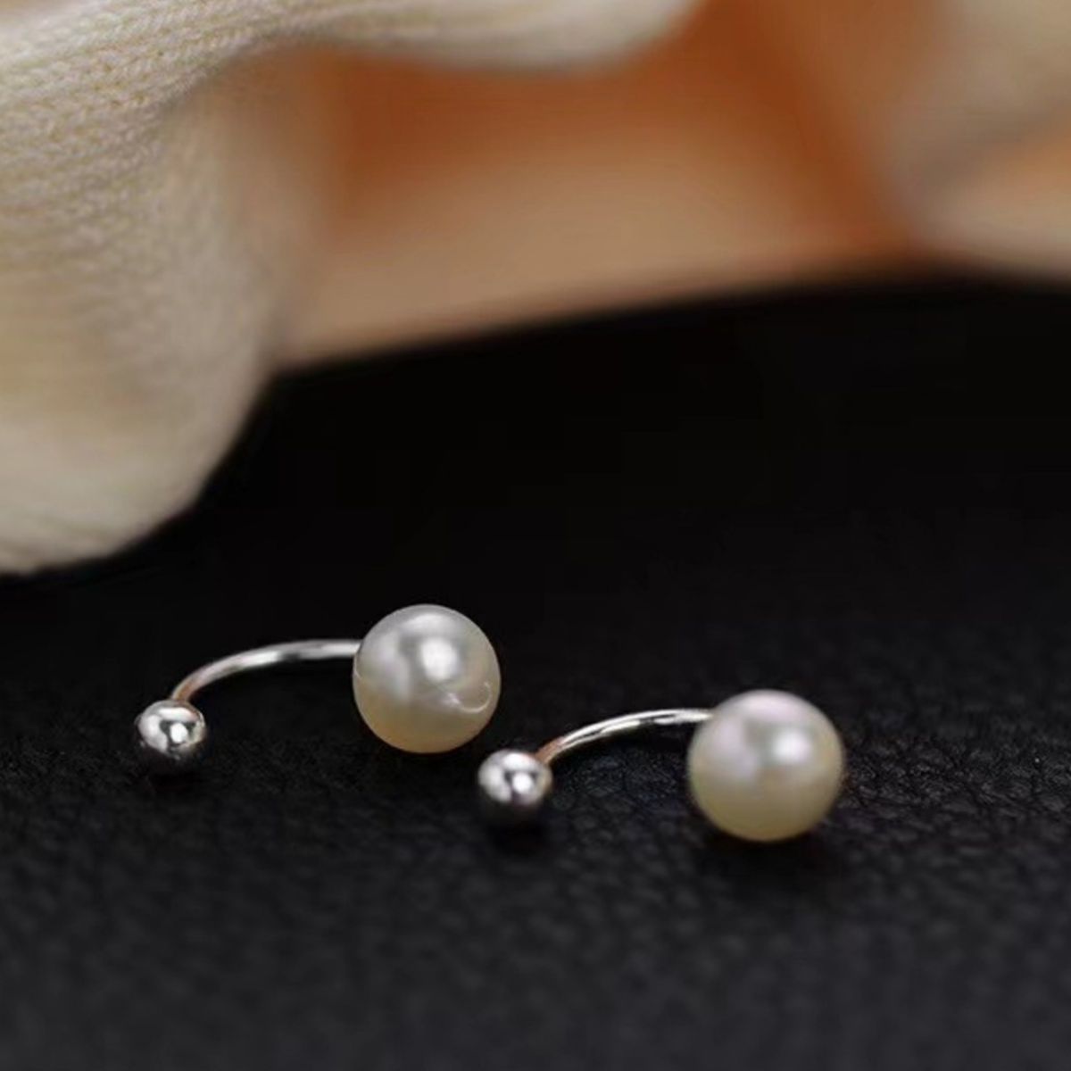 Sterling Silver Pearl Stud Earrings - Premium variable from Tooksie - Just $20.99! Shop now at Tooksie