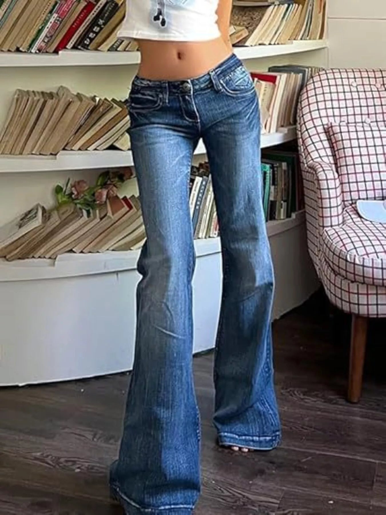 Low Rise Flared Denim - Premium variable from Tooksie - Just $44.99! Shop now at Tooksie