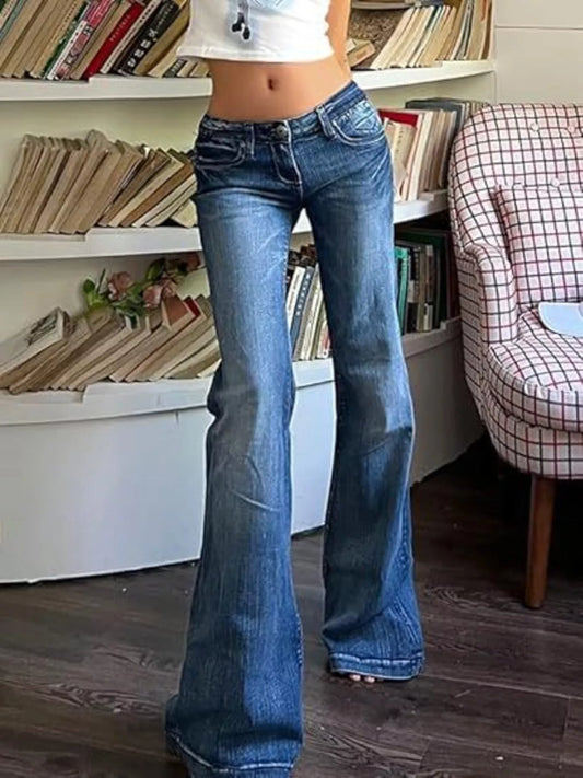 Low Rise Flared Denim - Premium variable from Tooksie - Just $44.99! Shop now at Tooksie